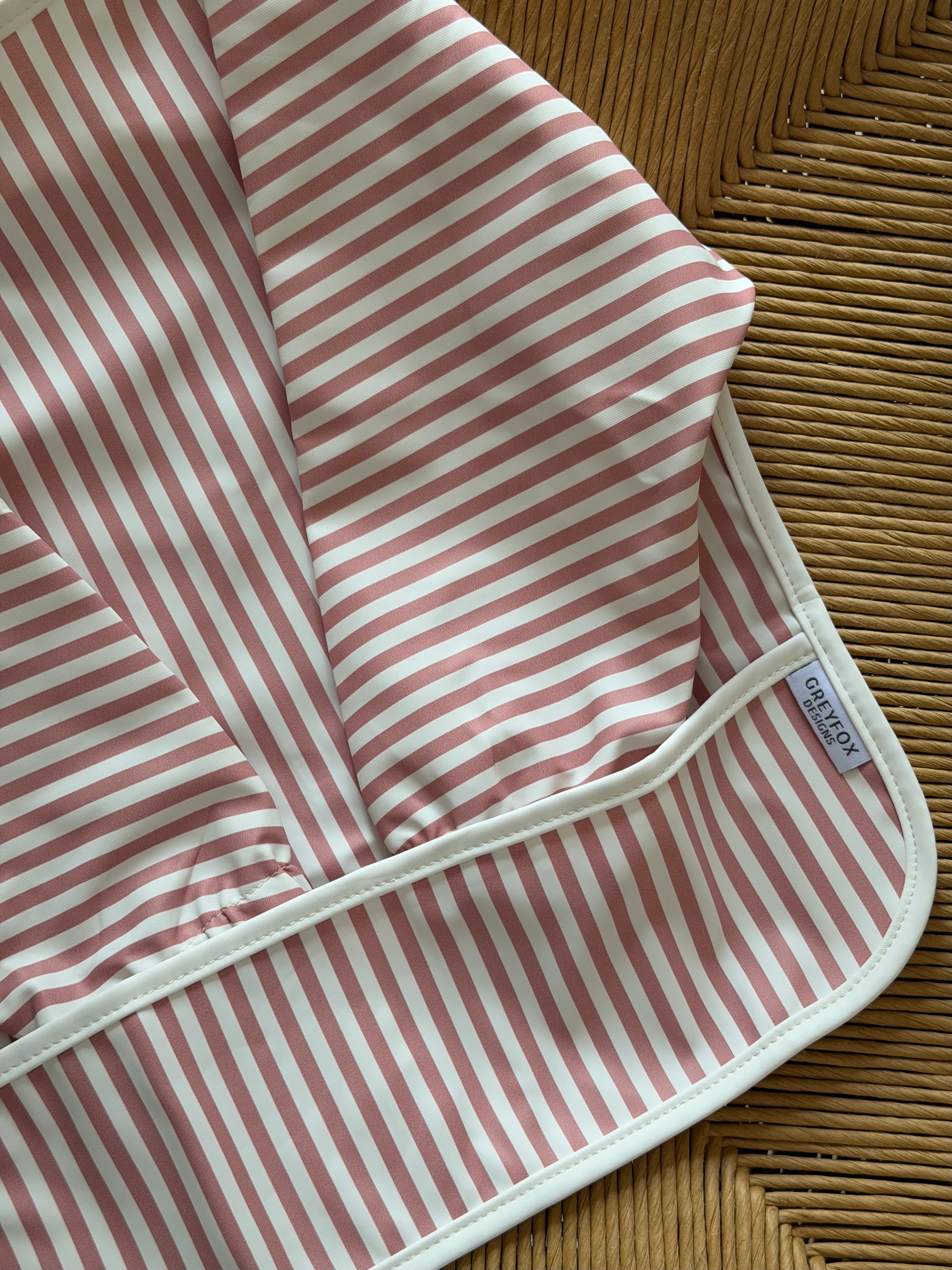Pink Stripe - Long Sleeved Bib