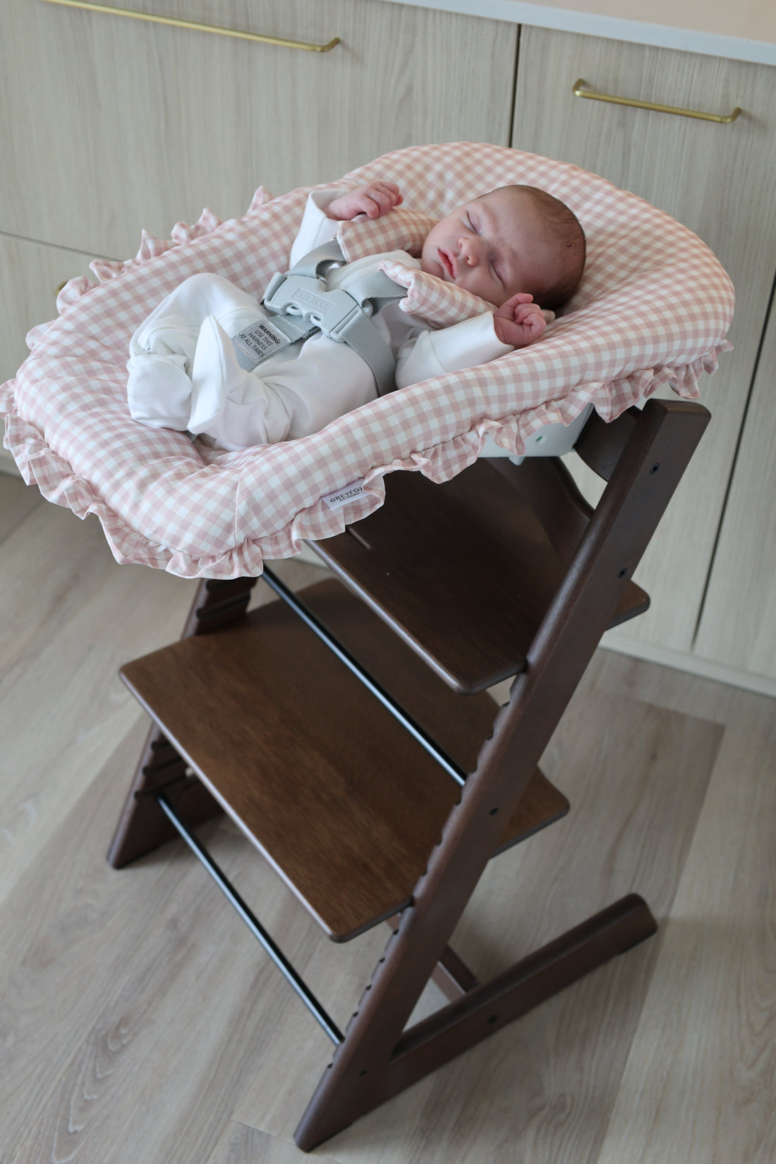 Blush Gingham Newborn Cushion