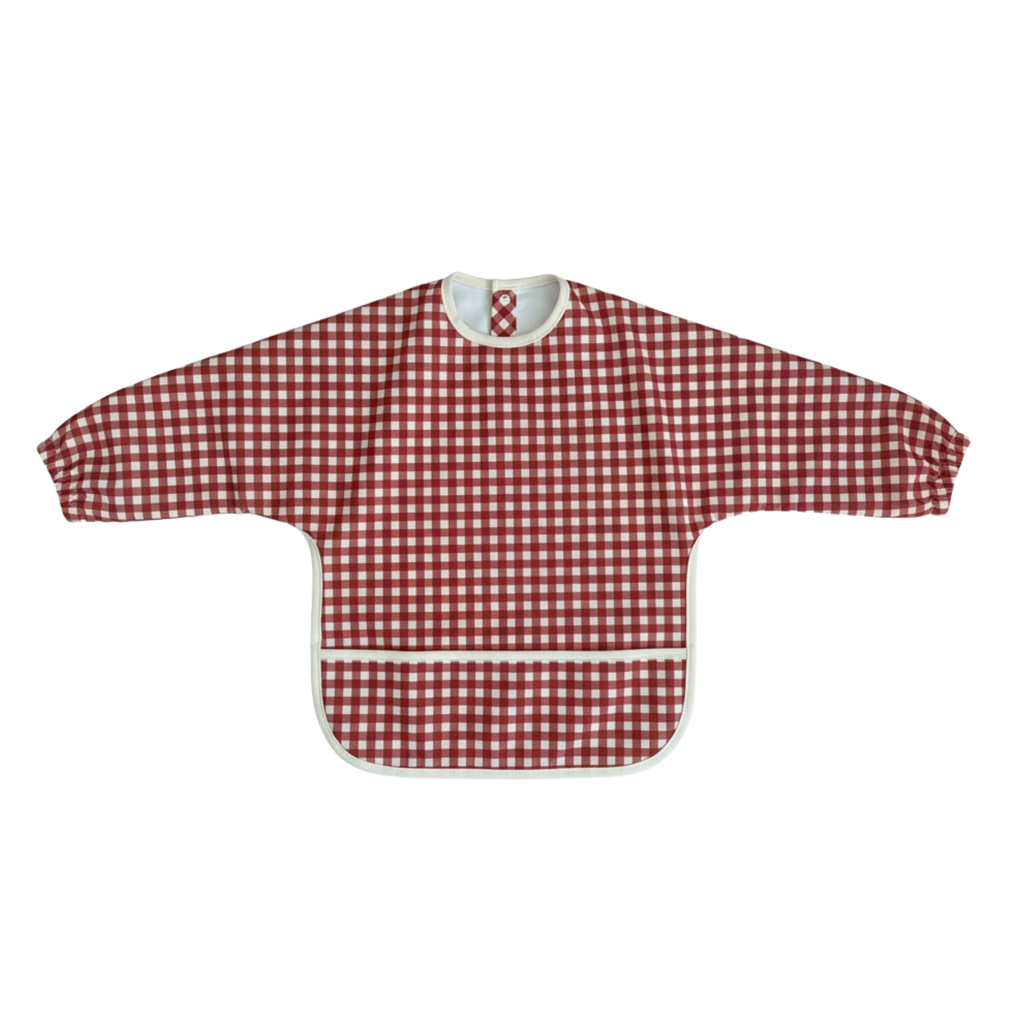 Berry Gingham - Long Sleeved Bib