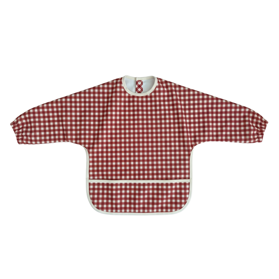 Berry Gingham - Long Sleeved Bib