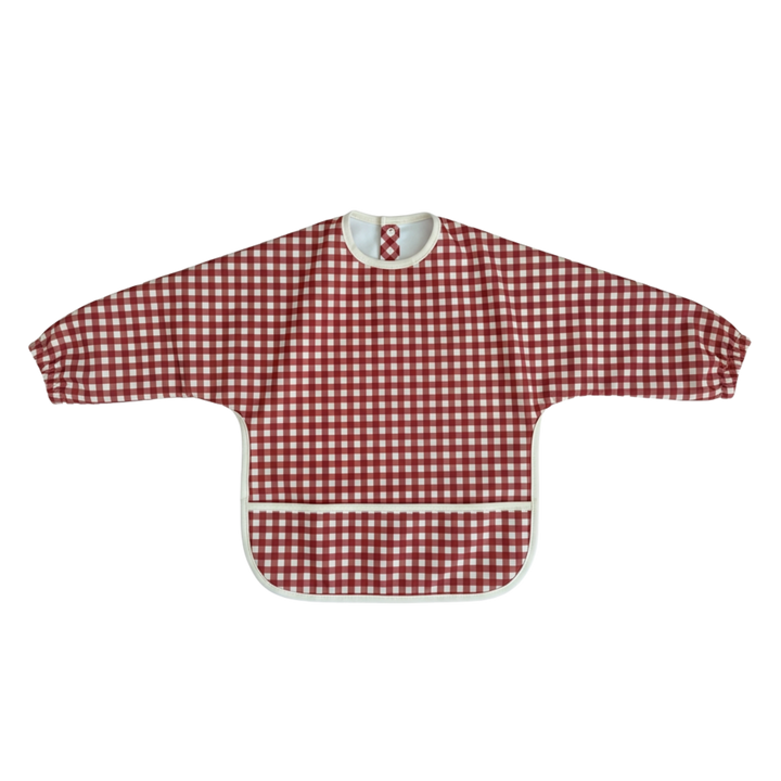 Berry Gingham - Long Sleeved Bib