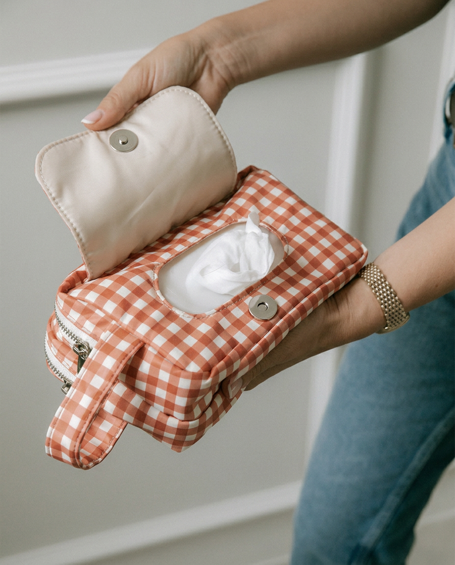Wipe Pouch - Berry Gingham