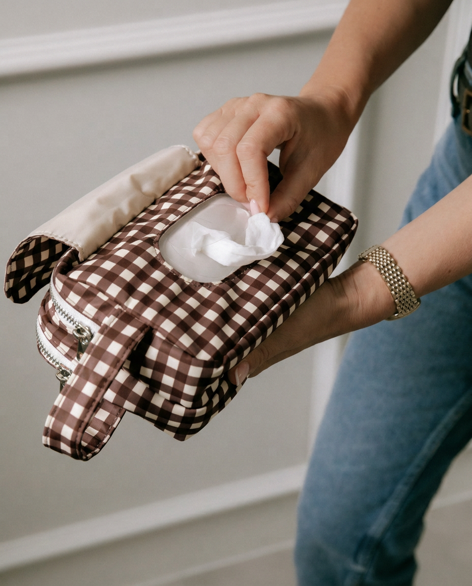 Wipe Pouch - Espresso Gingham