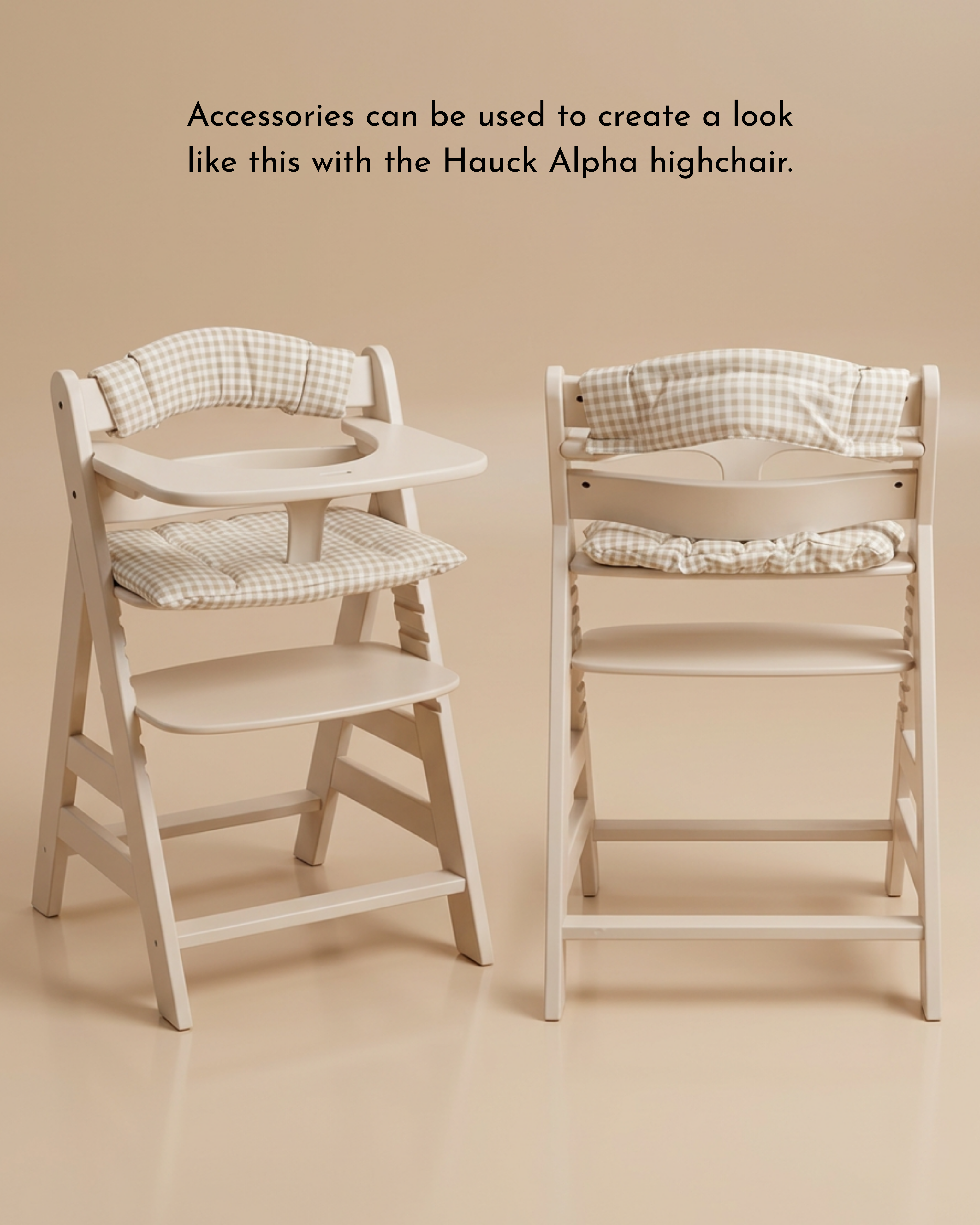 Taupe Gingham 2 in 1 Cushion
