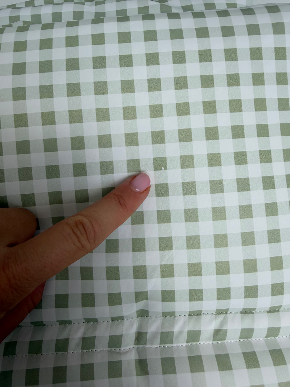 Sage Gingham 2 in 1 Cushion - Defect