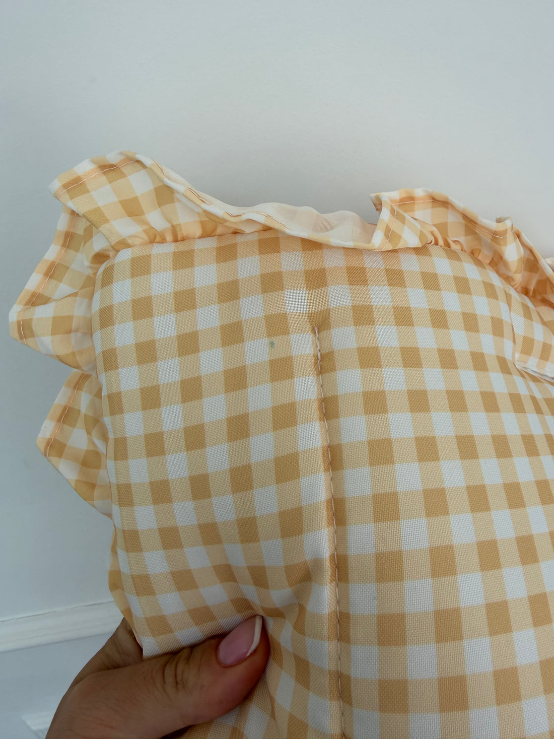 Lemon Gingham 2 in 1 Cushion - Defect