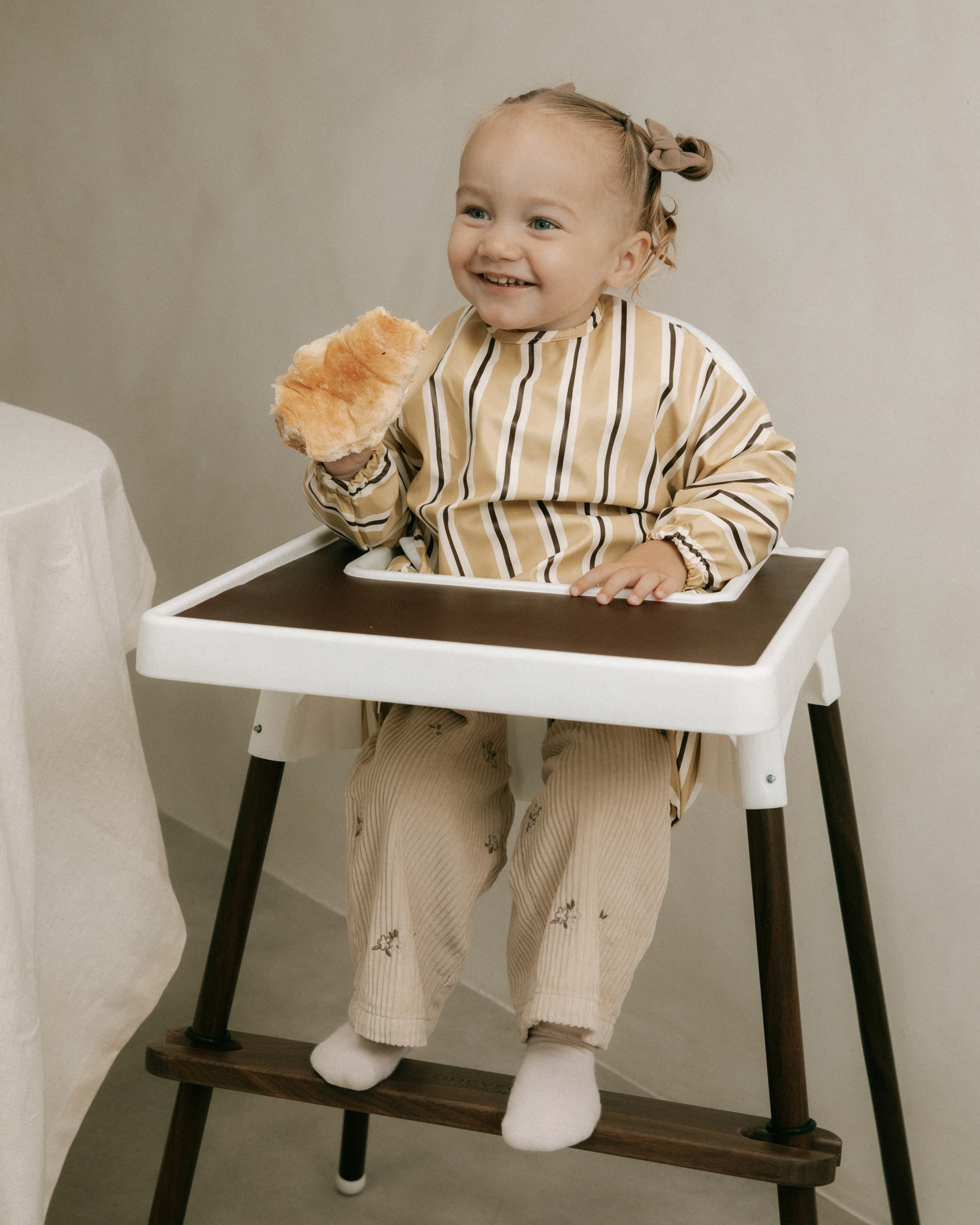 Mustard Stripe - Long Sleeved Bib