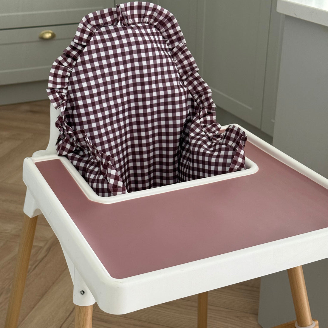 Mulberry Gingham Ruffle Cushion Cover