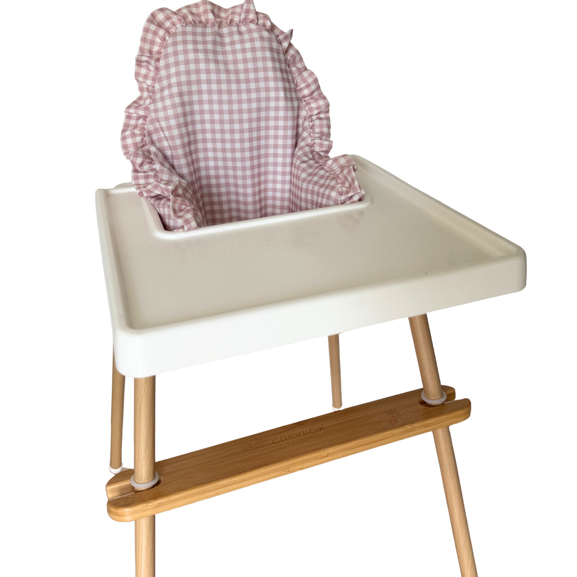 Blush Gingham Ruffle Cushion Cover