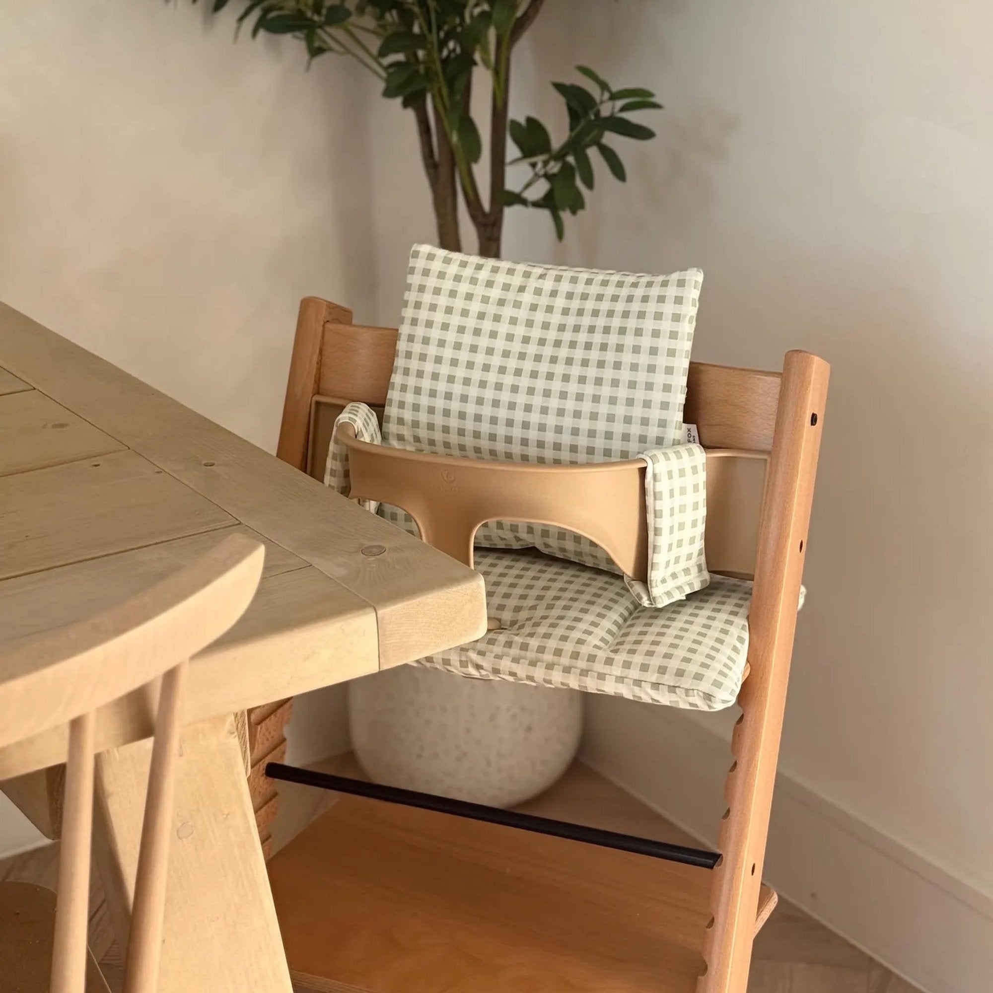 Sage Gingham 2 in 1 Cushion