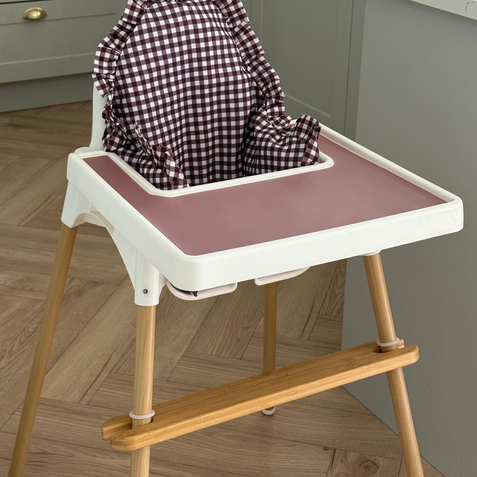 Mulberry Gingham Ruffle Cushion Cover