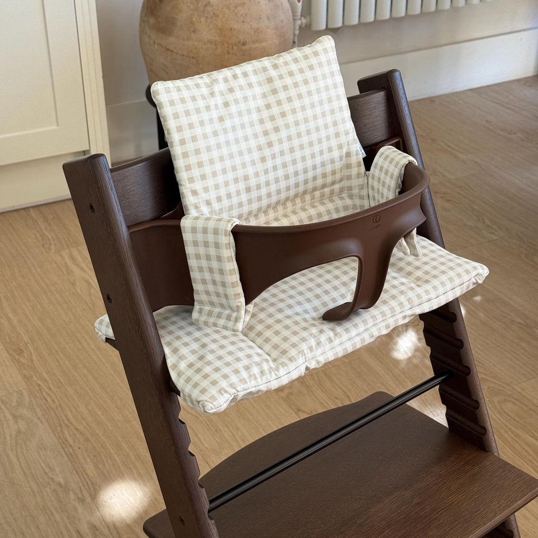Taupe Gingham 2 in 1 Cushion