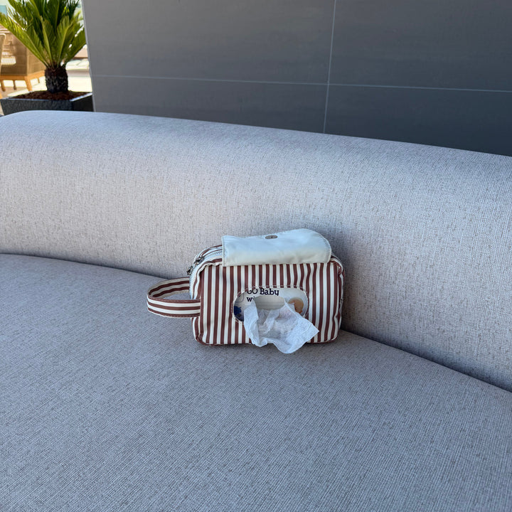 Wipe Pouch - Mocha Stripe