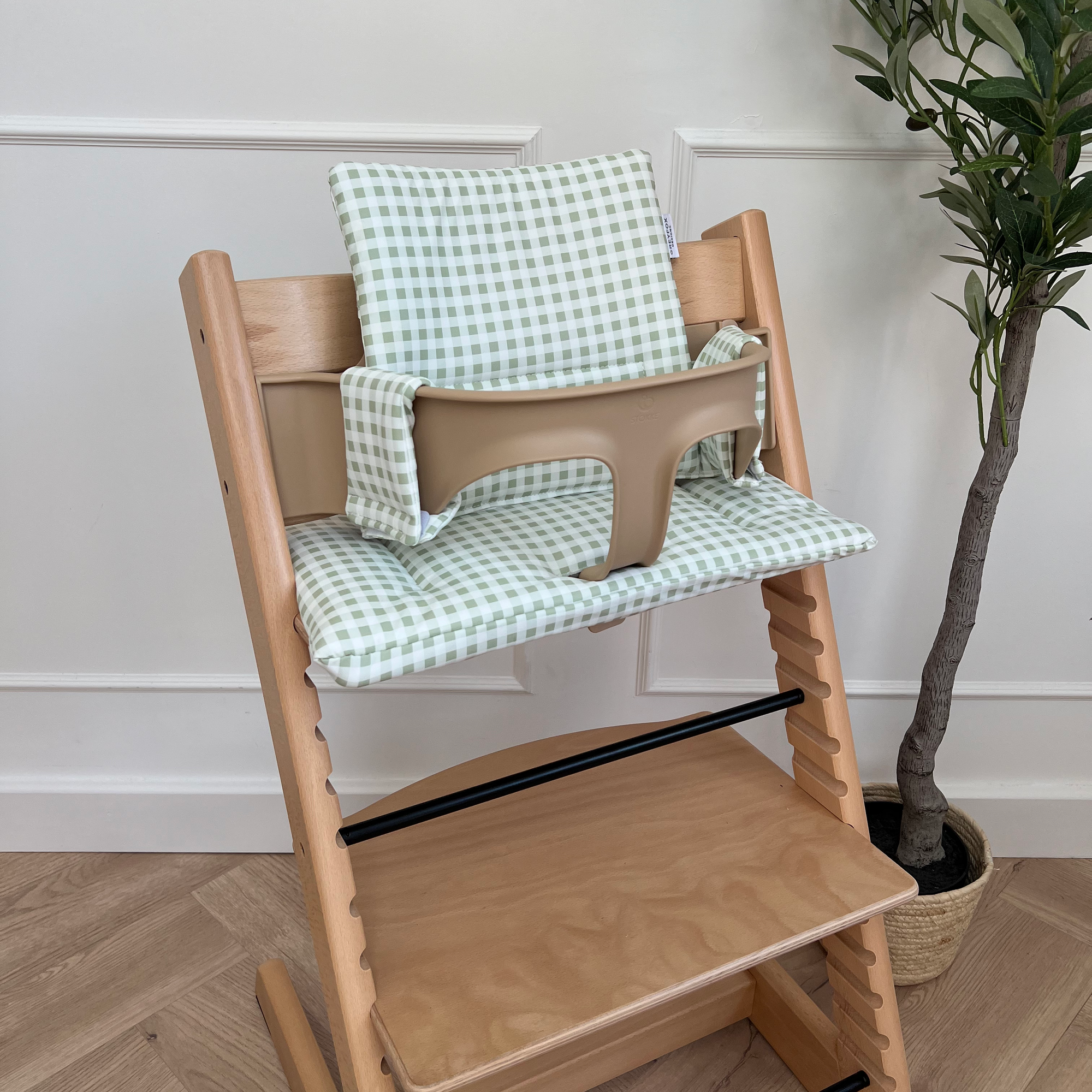 Sage Gingham 2 in 1 Cushion