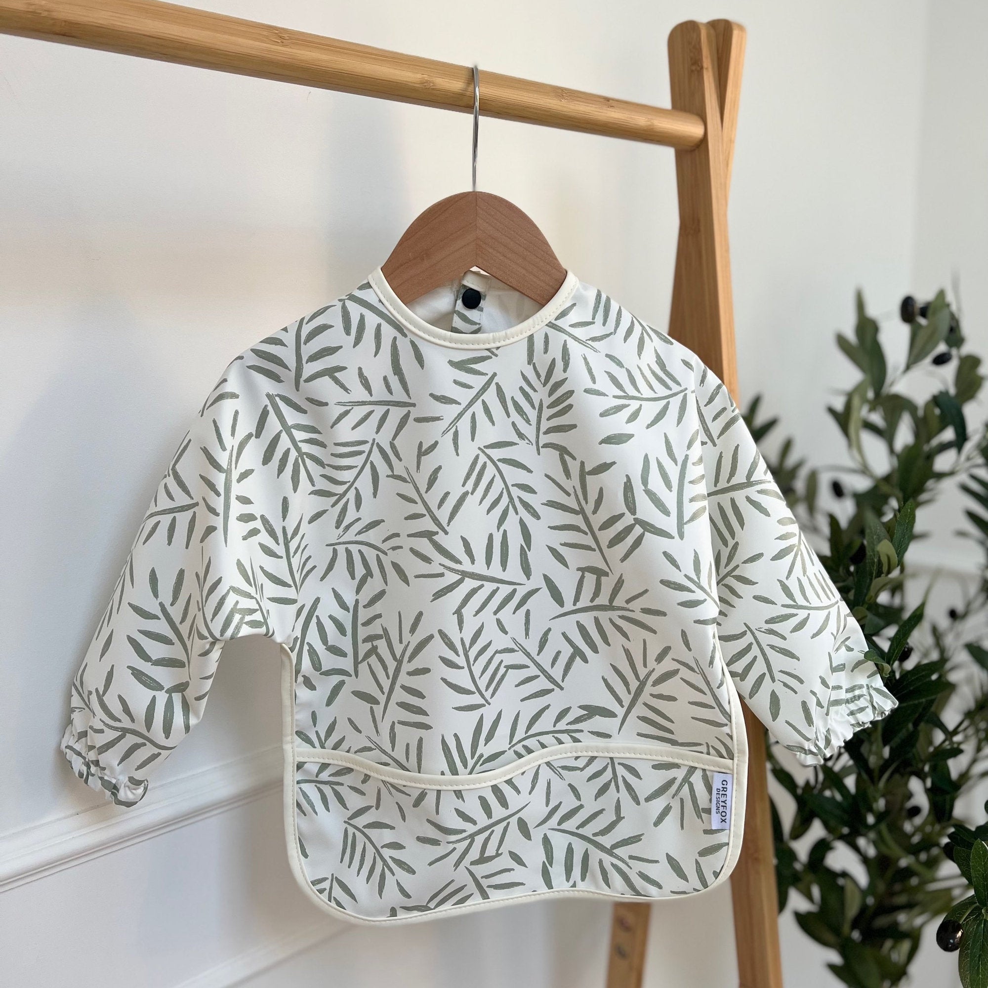 Floral Sage - Long Sleeved Bib