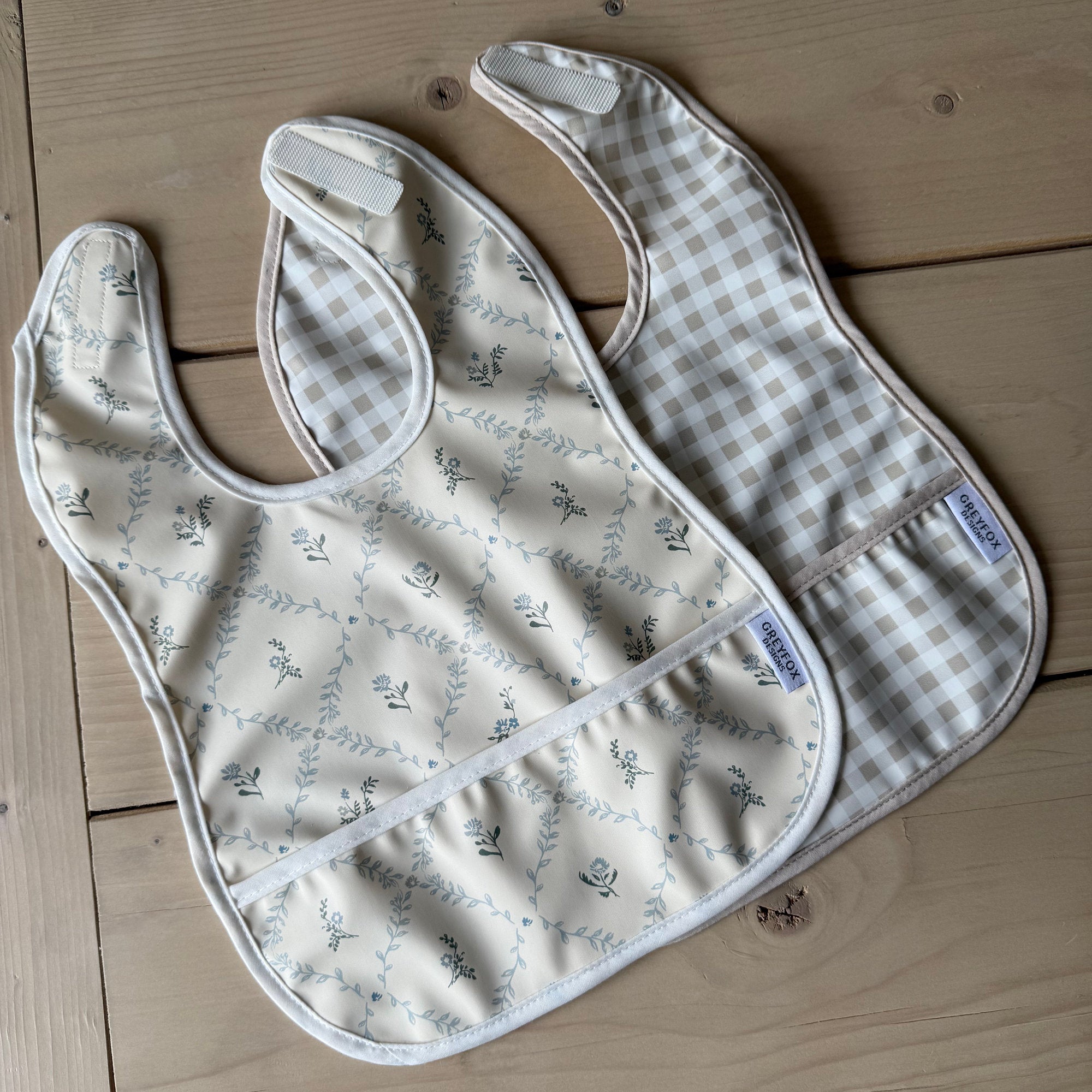 Mini Bib Bundle - Vintage Meadow/Taupe Gingham