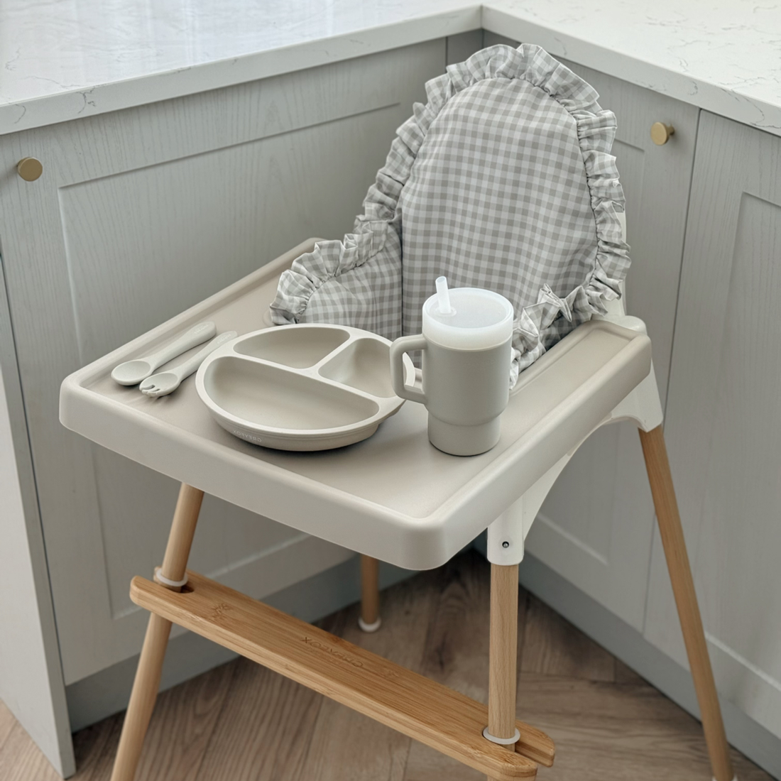 Oyster Gingham Cushion Cover