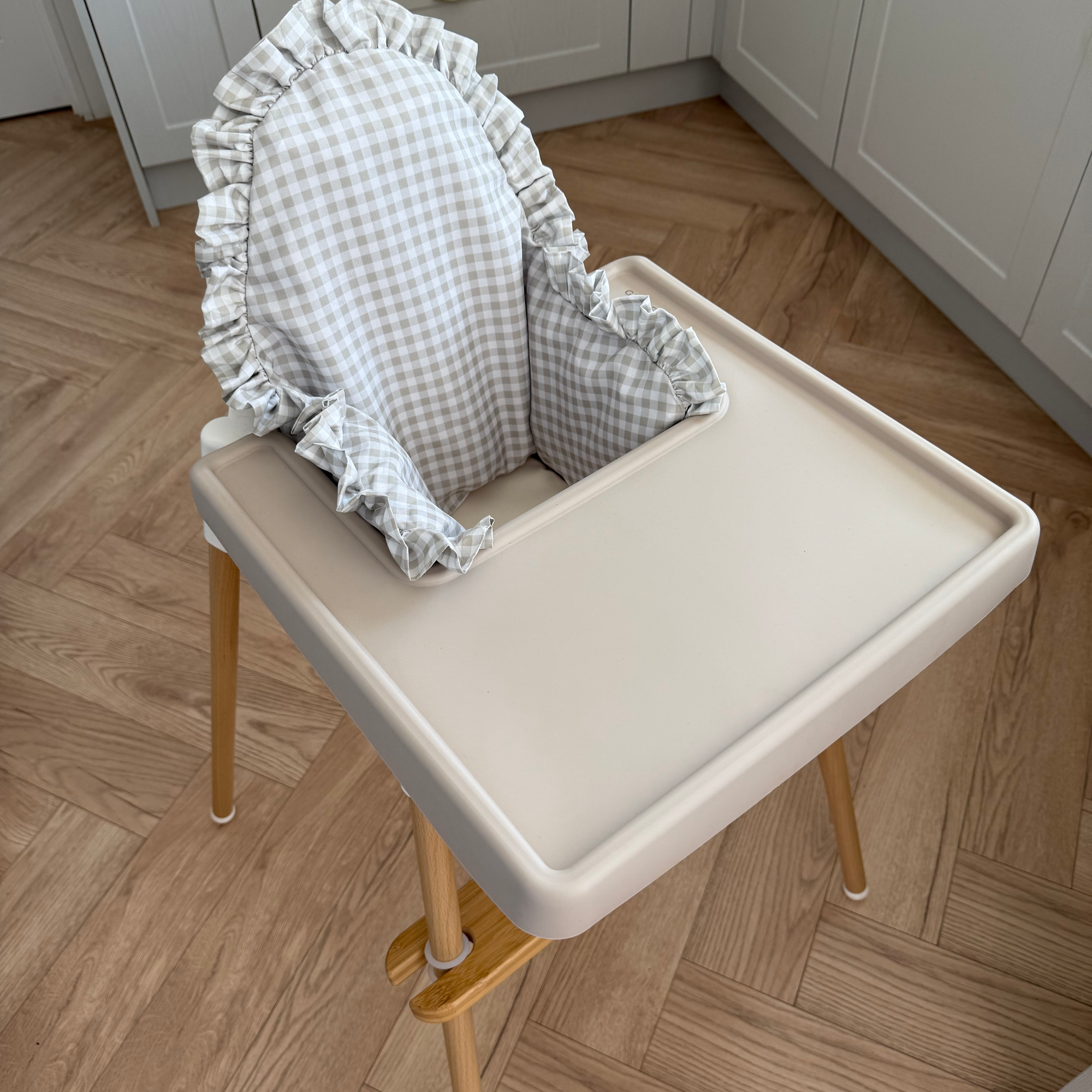 Oyster Gingham Cushion Cover