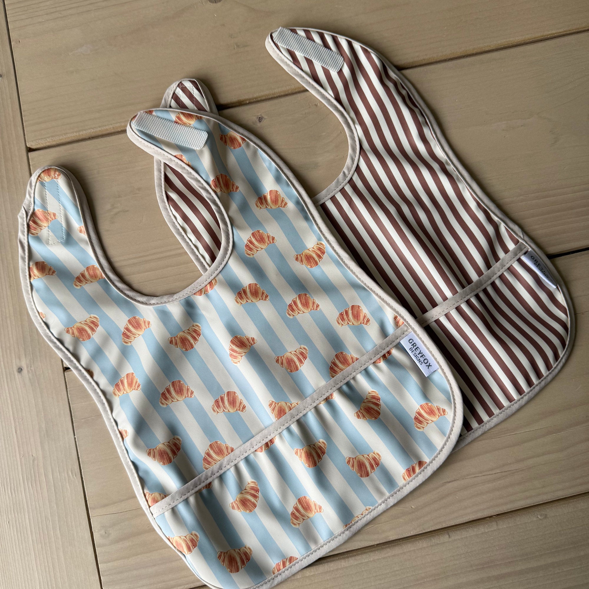 Mini Bib Bundle - Croissant/Mocha Stripe
