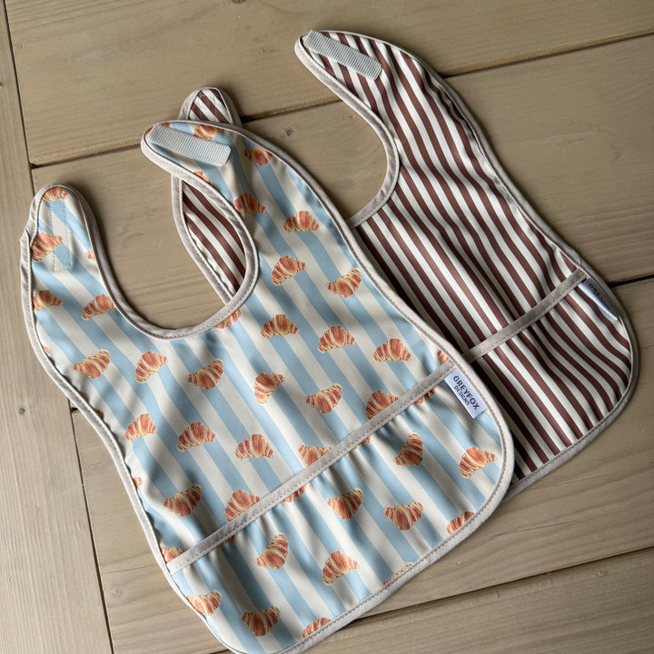 Mini Bib Bundle - Croissant/Mocha Stripe