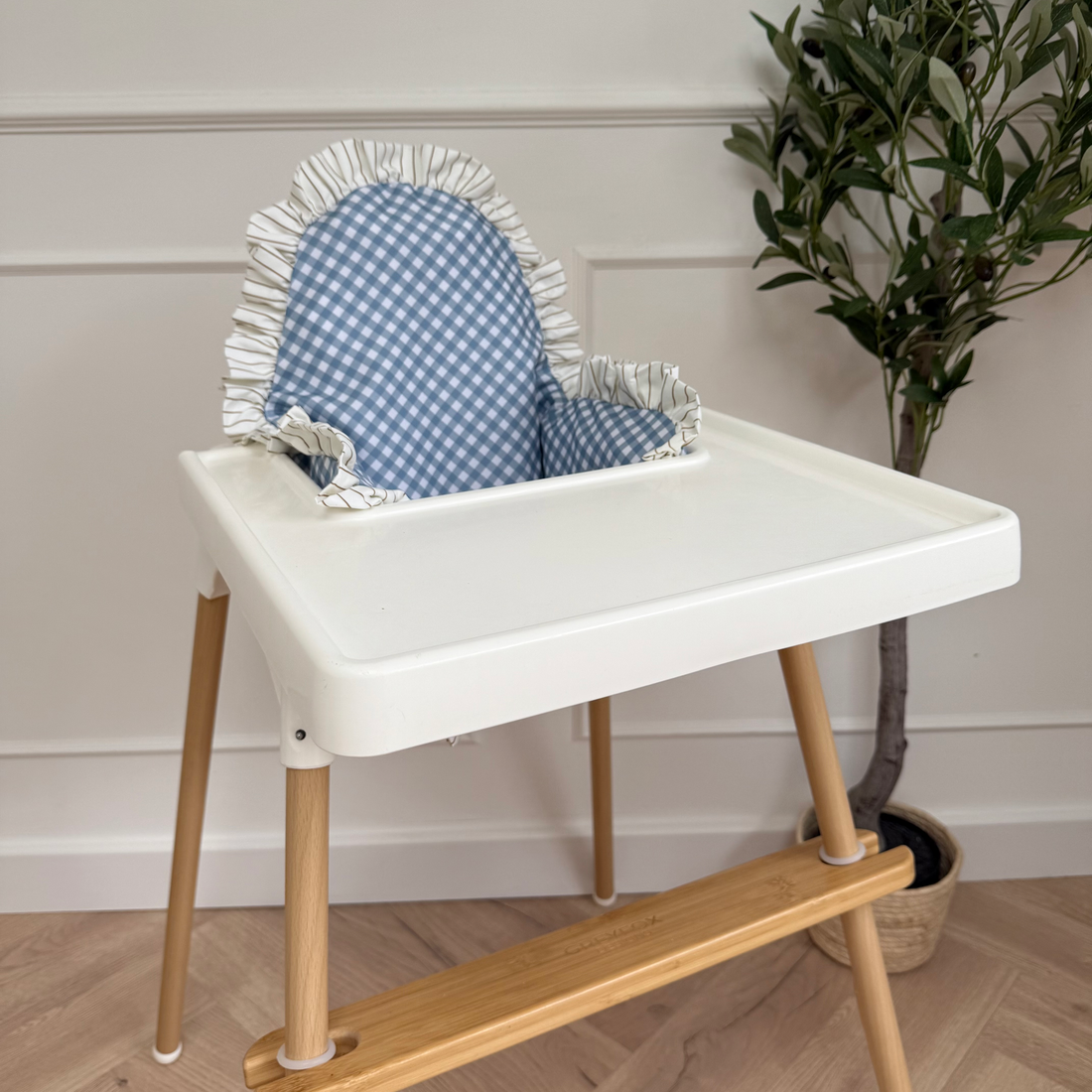 Vintage Blue Ruffle Cushion Cover