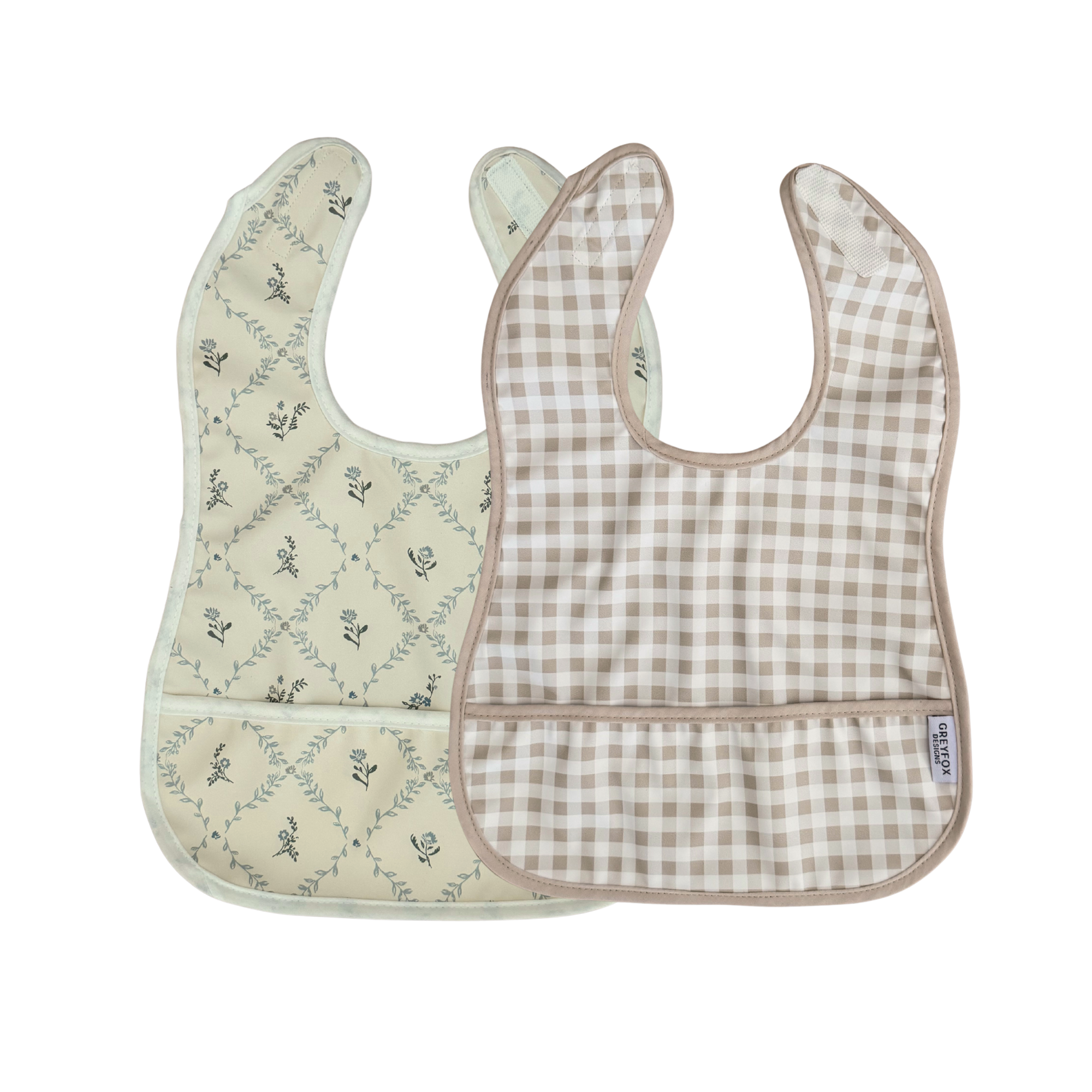 Mini Bib Bundle - Vintage Meadow/Taupe Gingham
