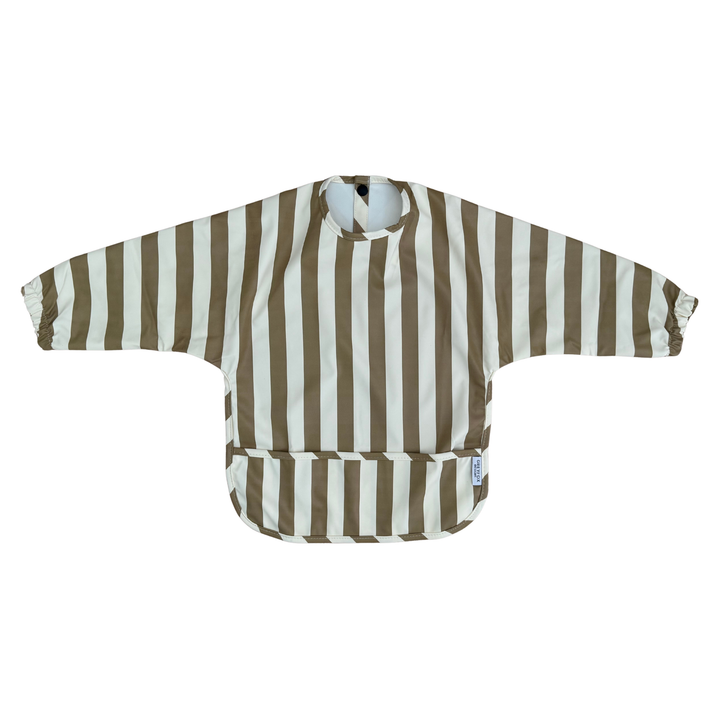Olive Stripe  - Long Sleeved Bib