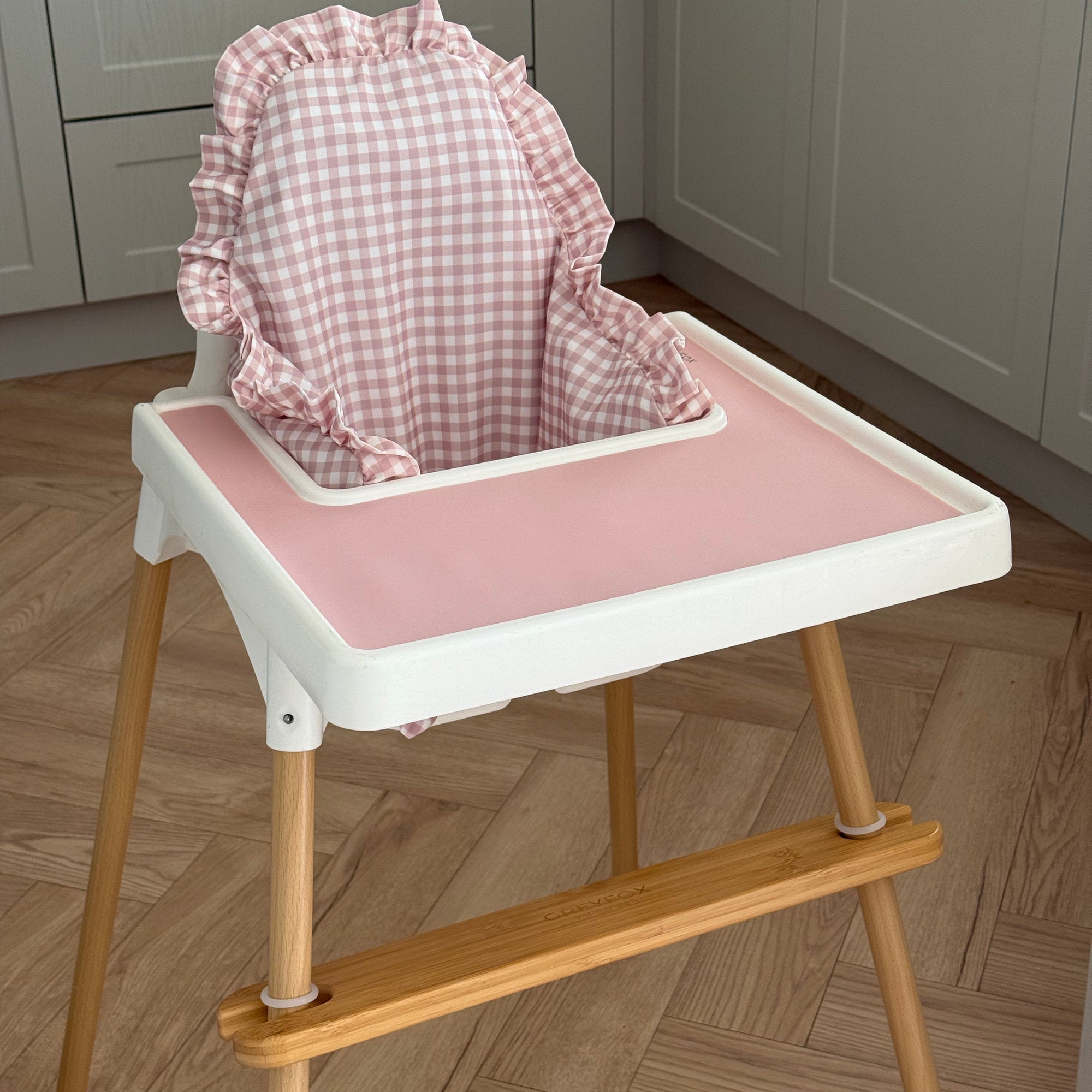 Blush Gingham Ruffle Cushion Cover