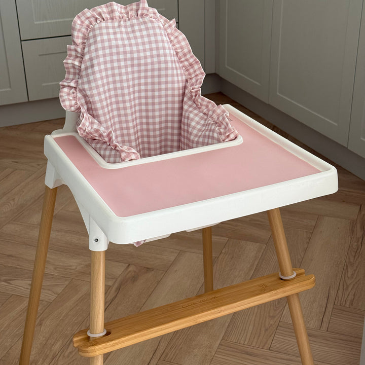 Blush Gingham Ruffle Cushion Cover