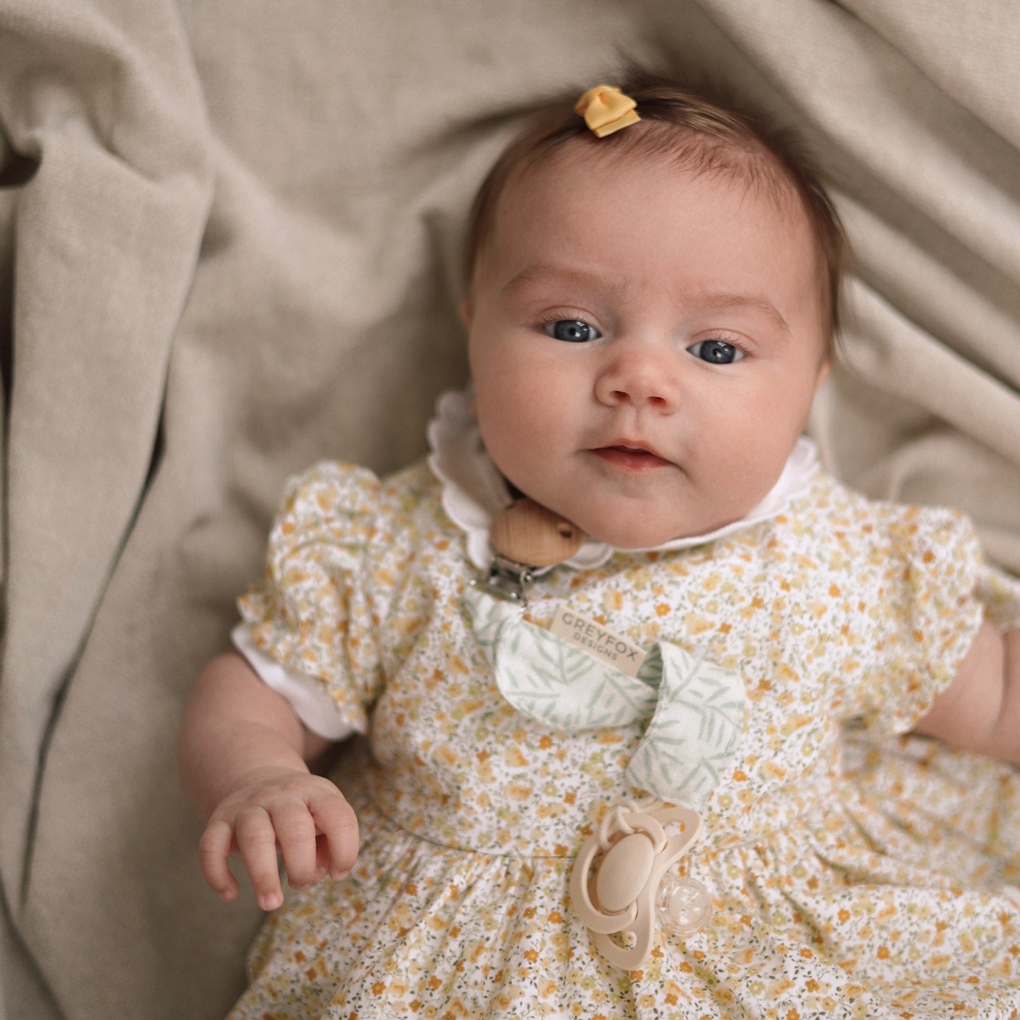 Pacifier Clip - Floral Sage