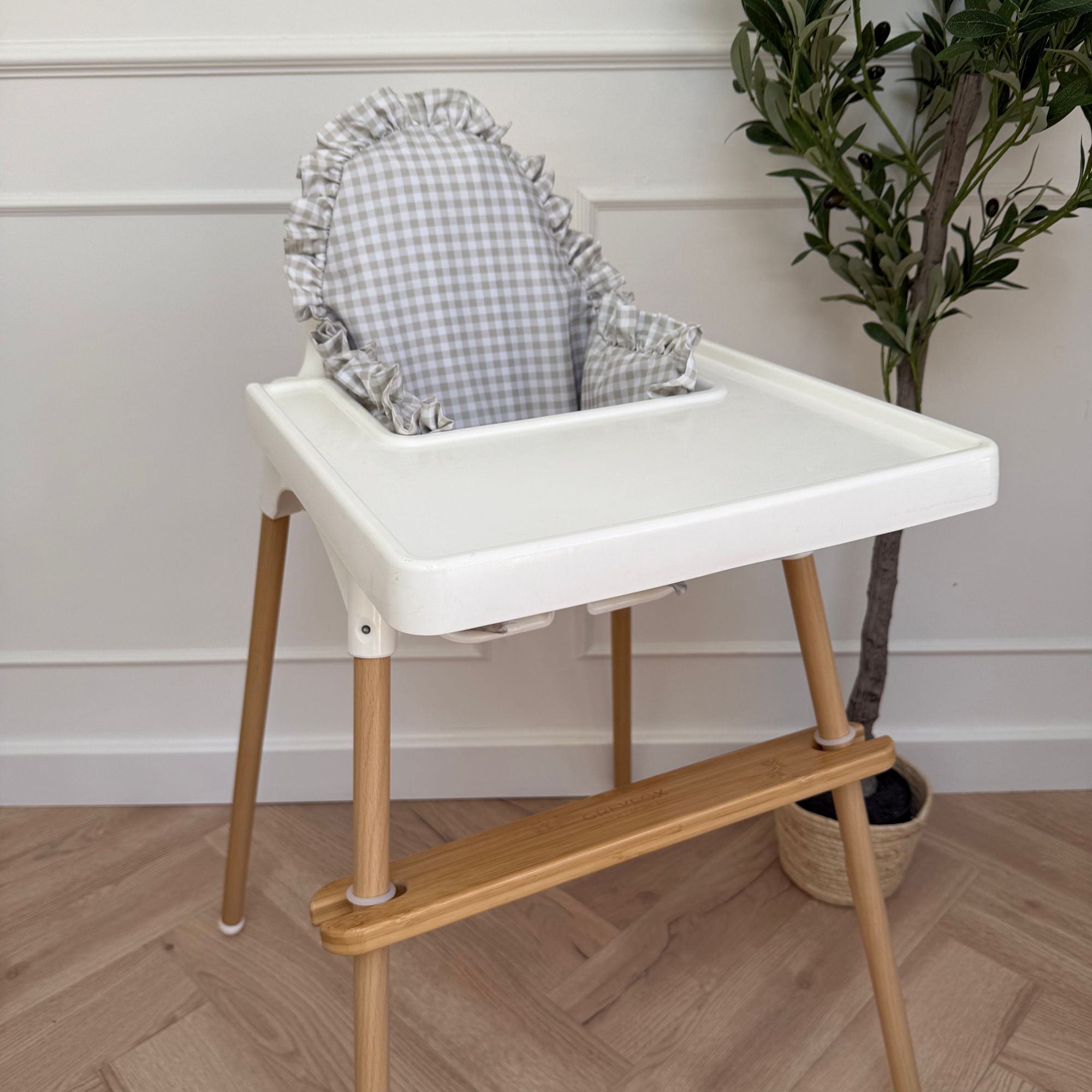 Oyster Gingham Cushion Cover