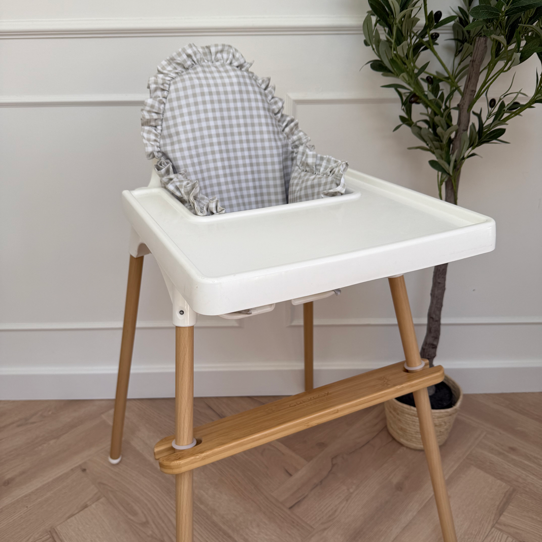 Oyster Gingham Cushion Cover