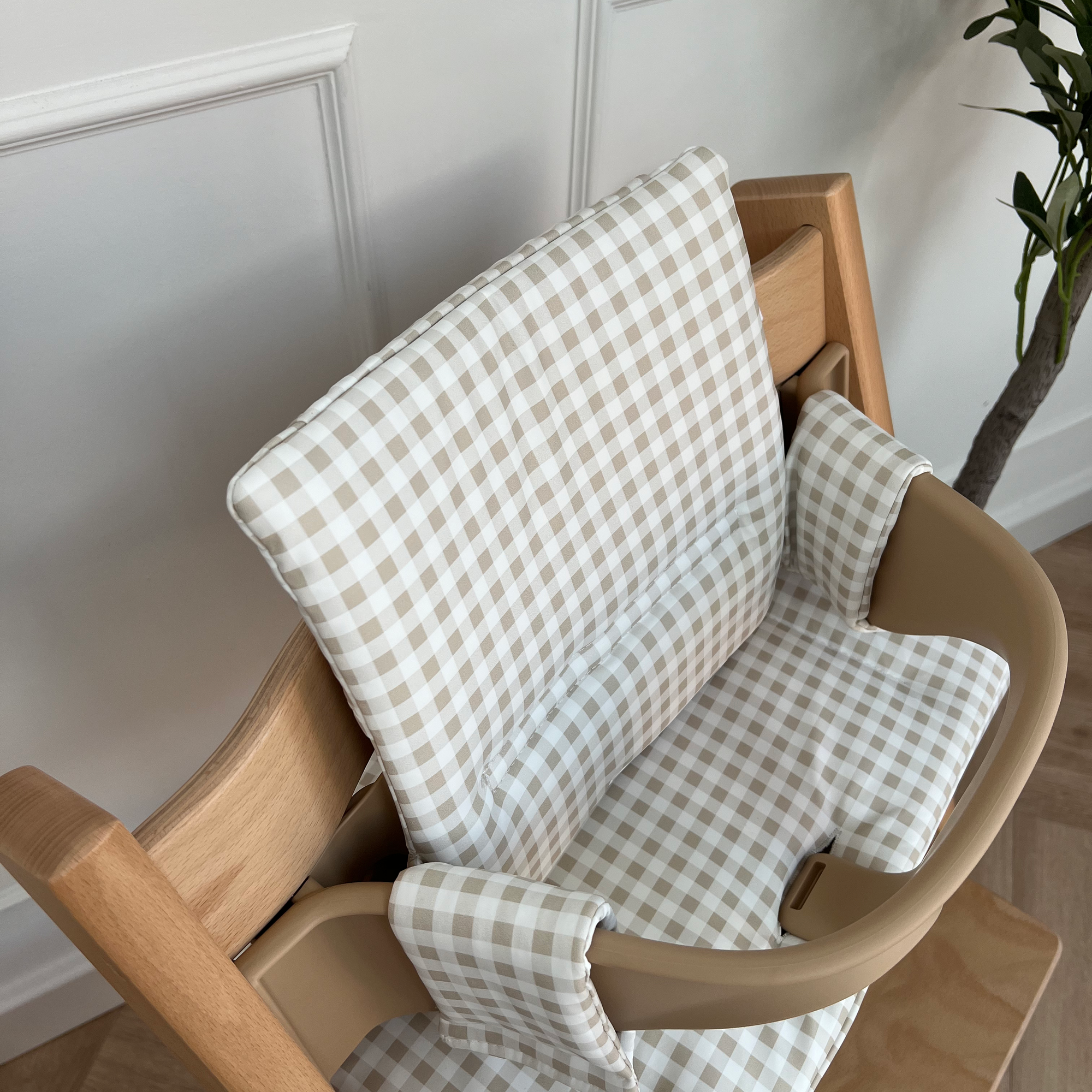 Taupe Gingham 2 in 1 Cushion