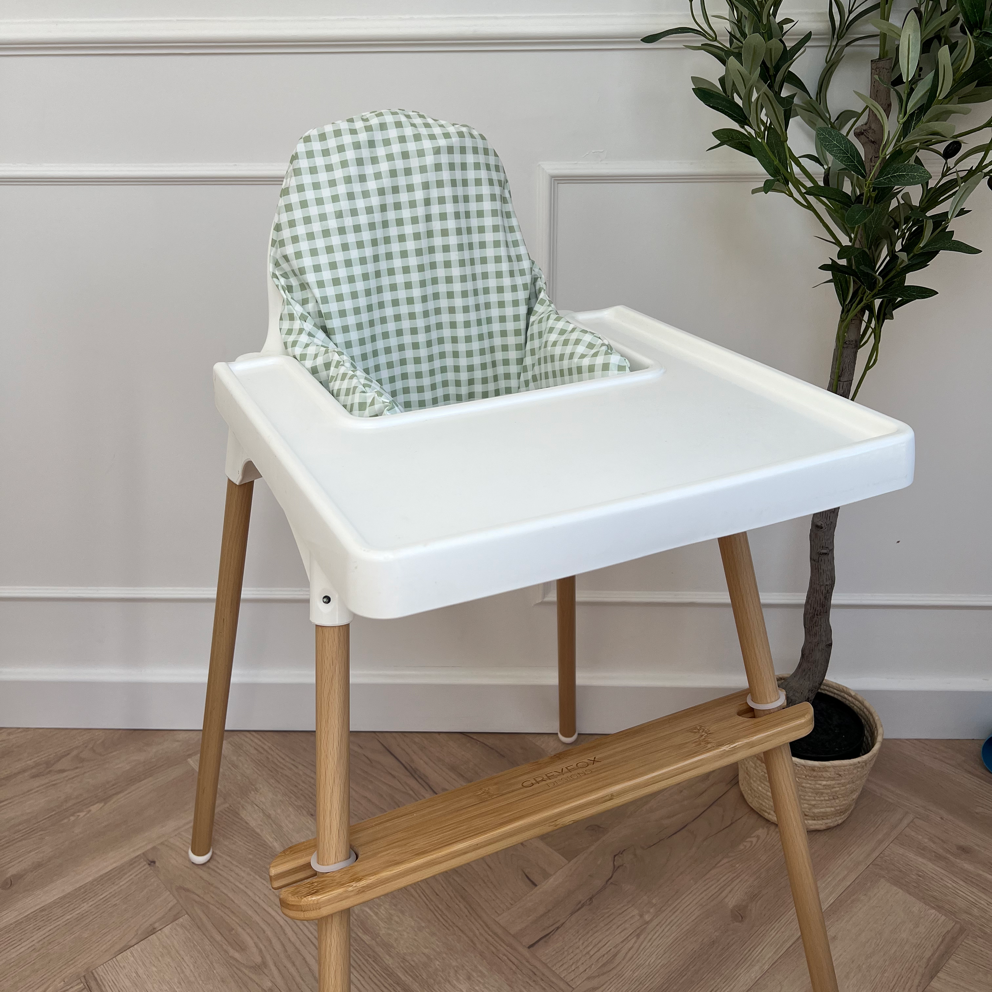 Sage Gingham Cushion Cover