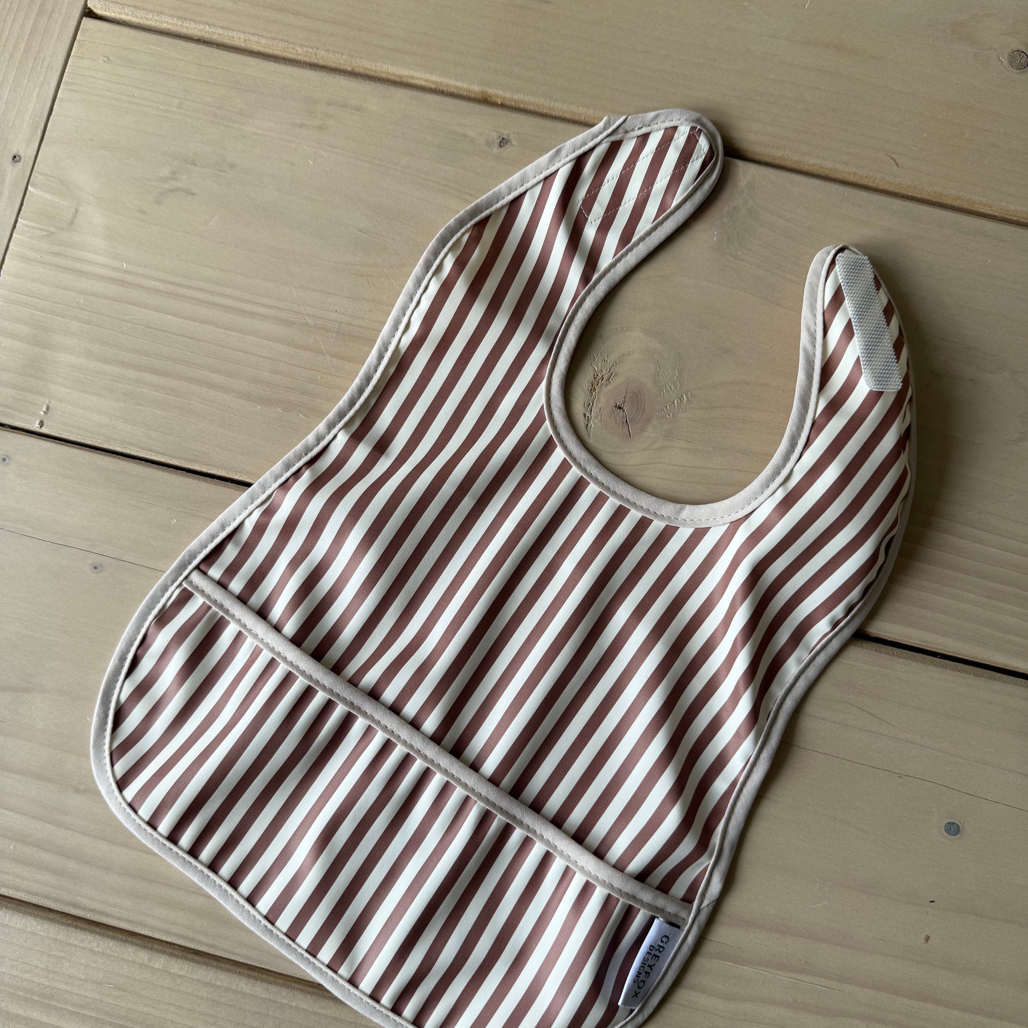 Mocha Stripe - Mini Bib