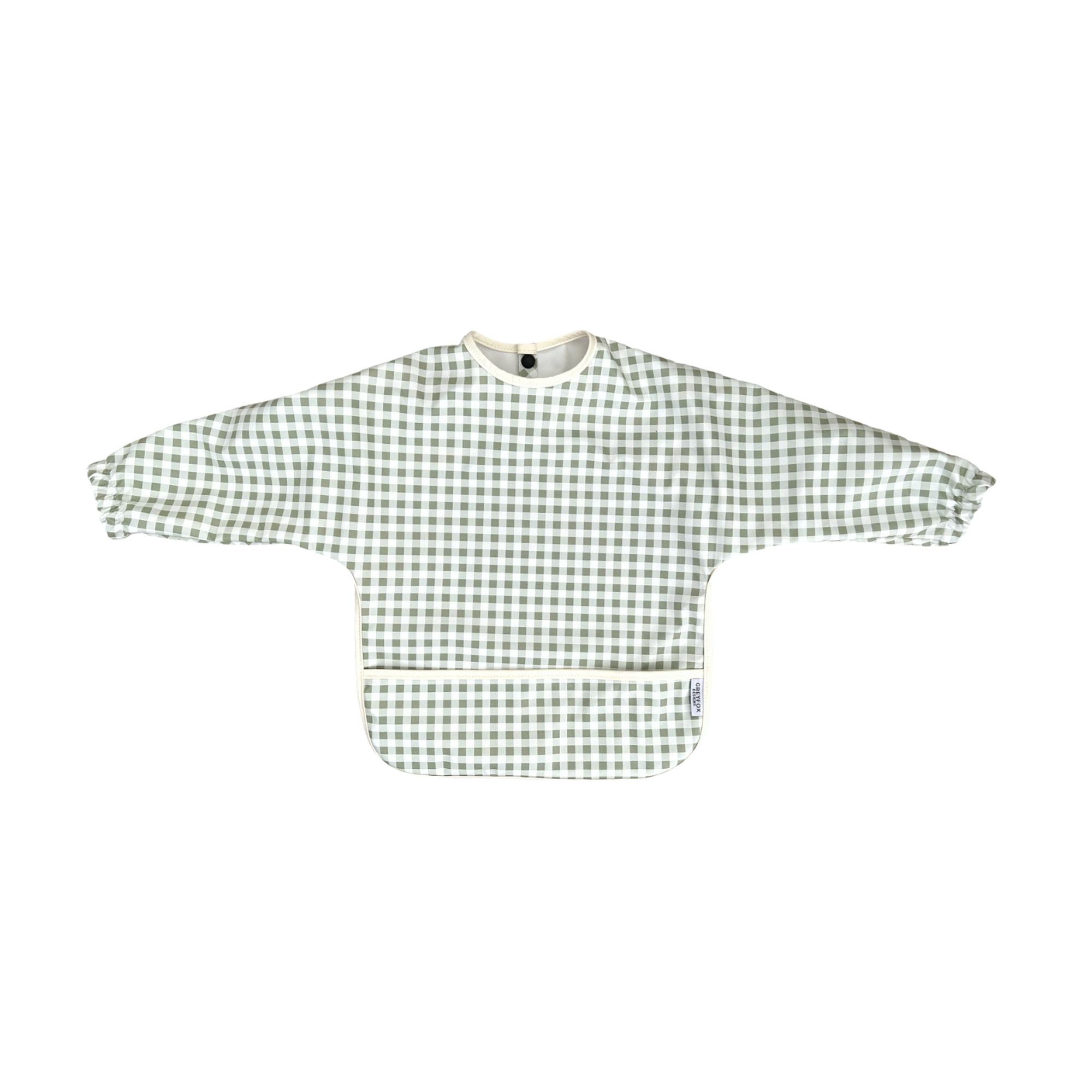 Sage Gingham - Long Sleeved Bib