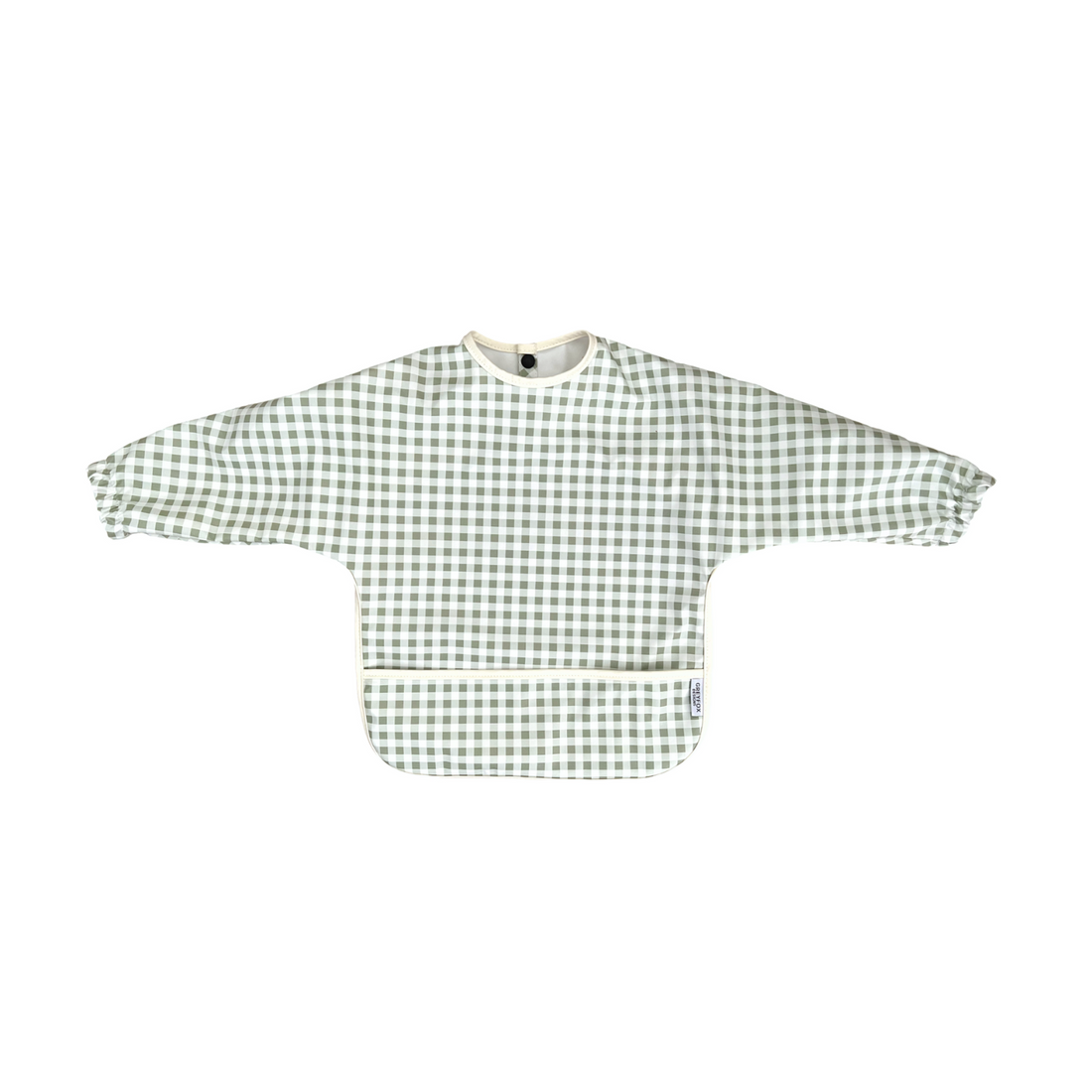 Sage Gingham - Long Sleeved Bib