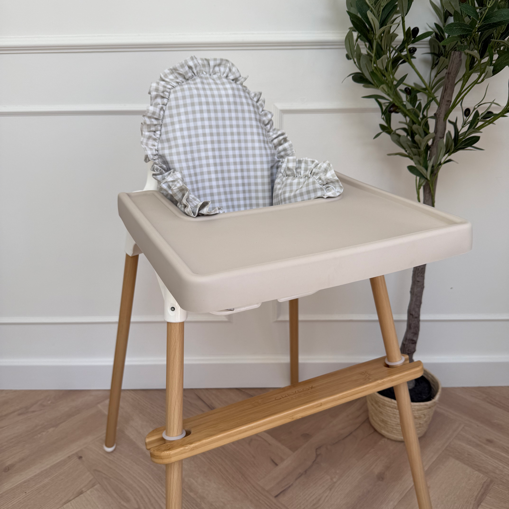 Oyster Gingham Cushion Cover