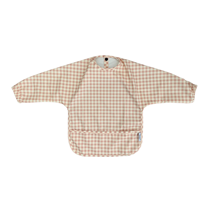 Blush Gingham - Long Sleeved Bib