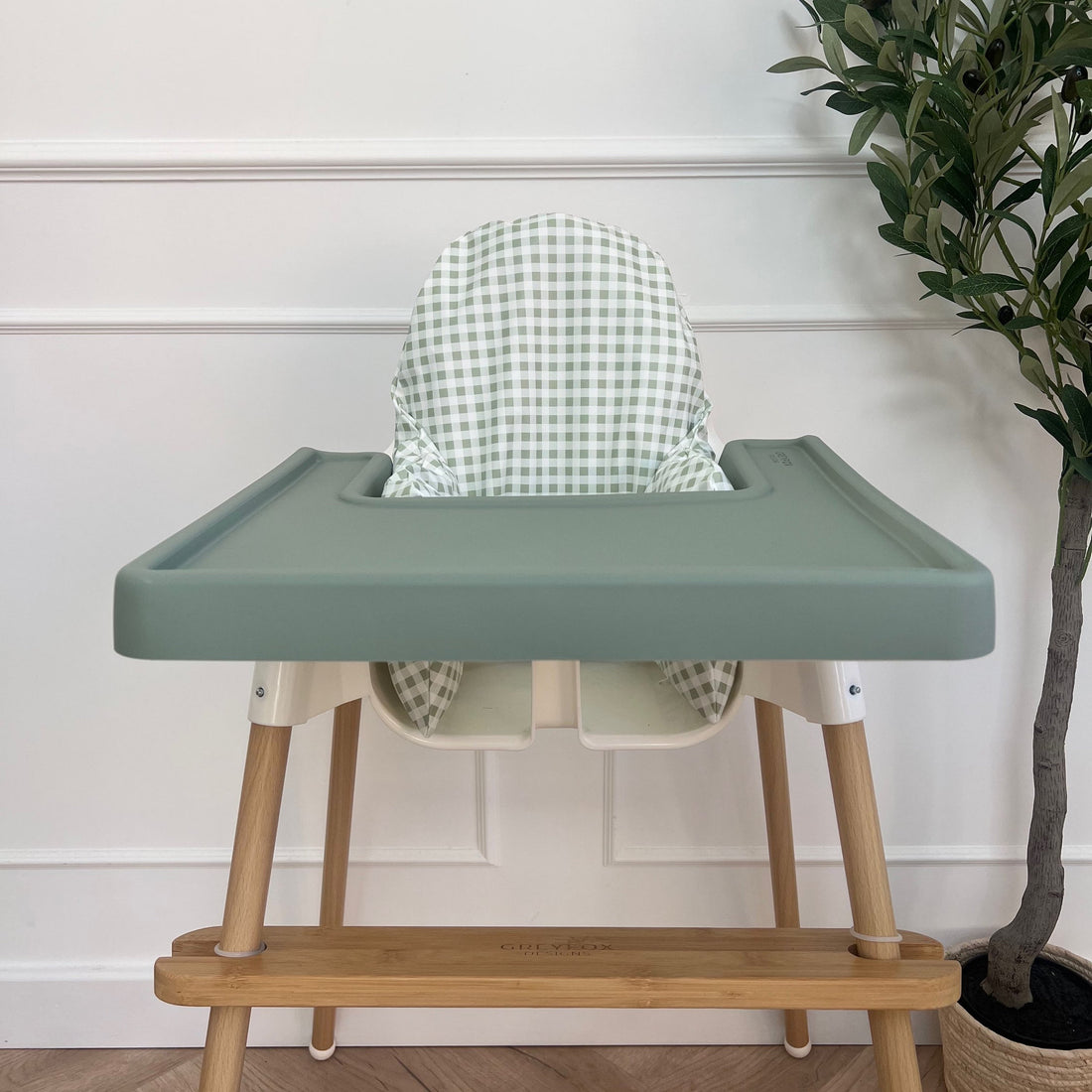 Sage Gingham Cushion Cover