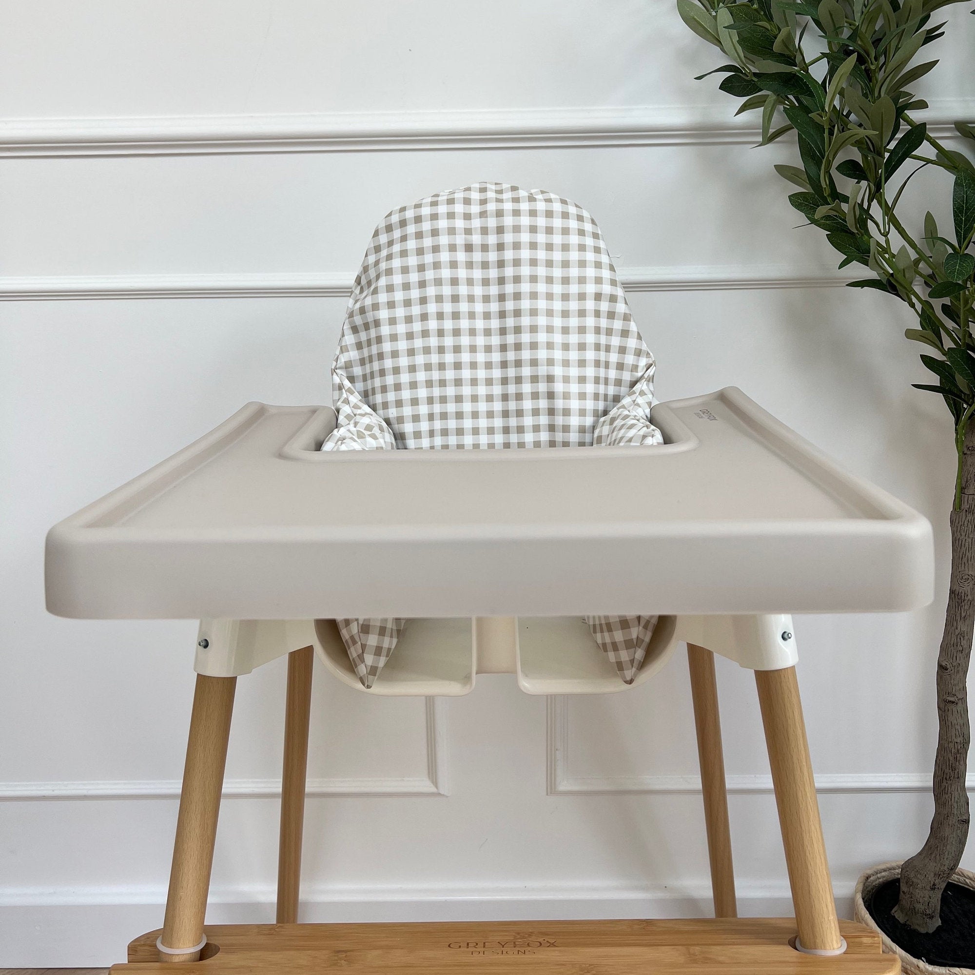 Taupe Gingham Cushion Cover