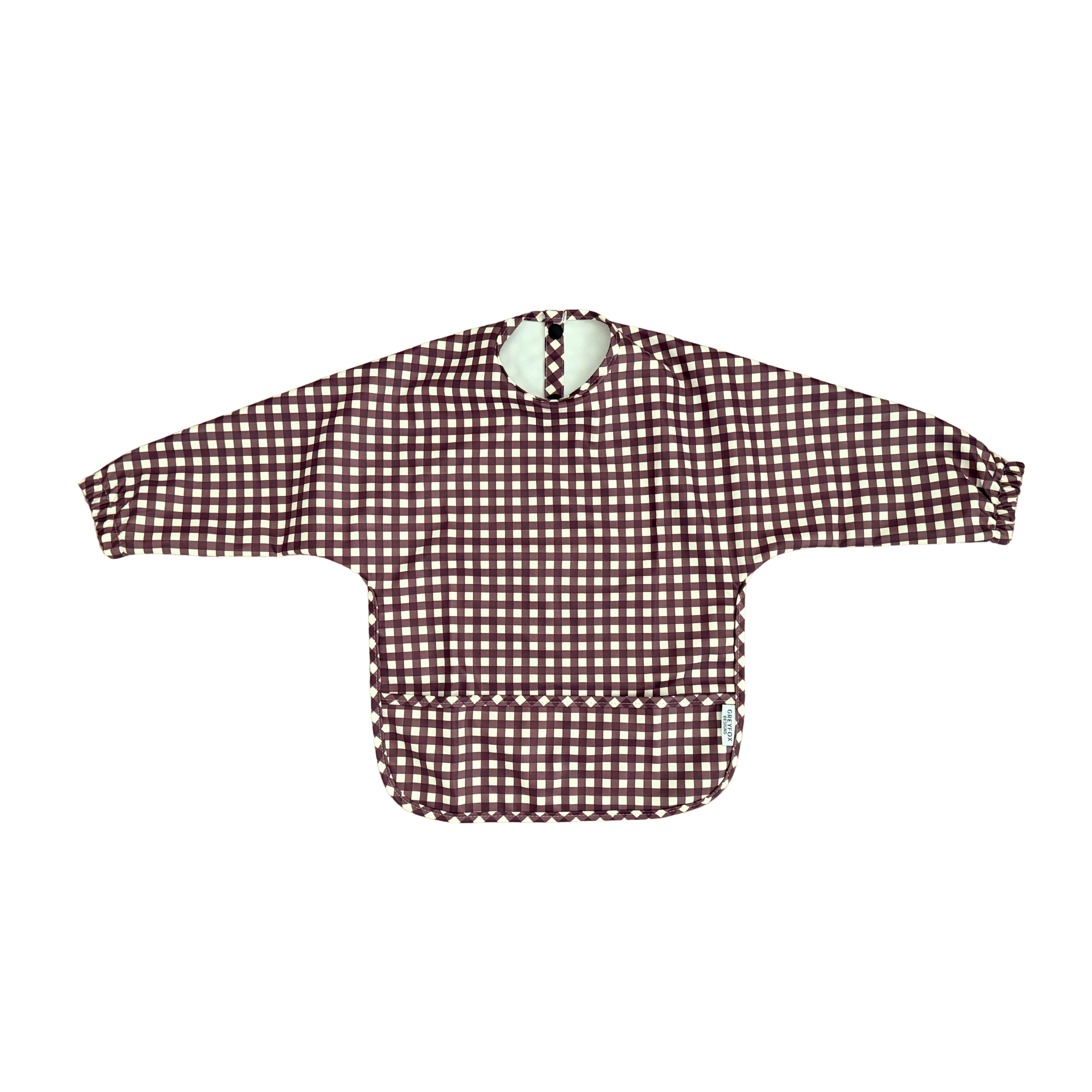 Mulberry Gingham - Long Sleeved Bib