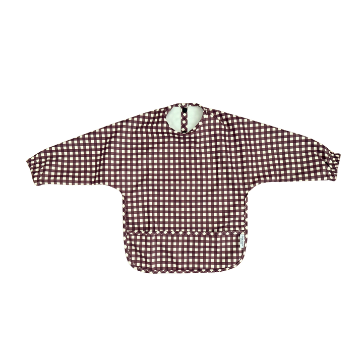 Mulberry Gingham - Long Sleeved Bib