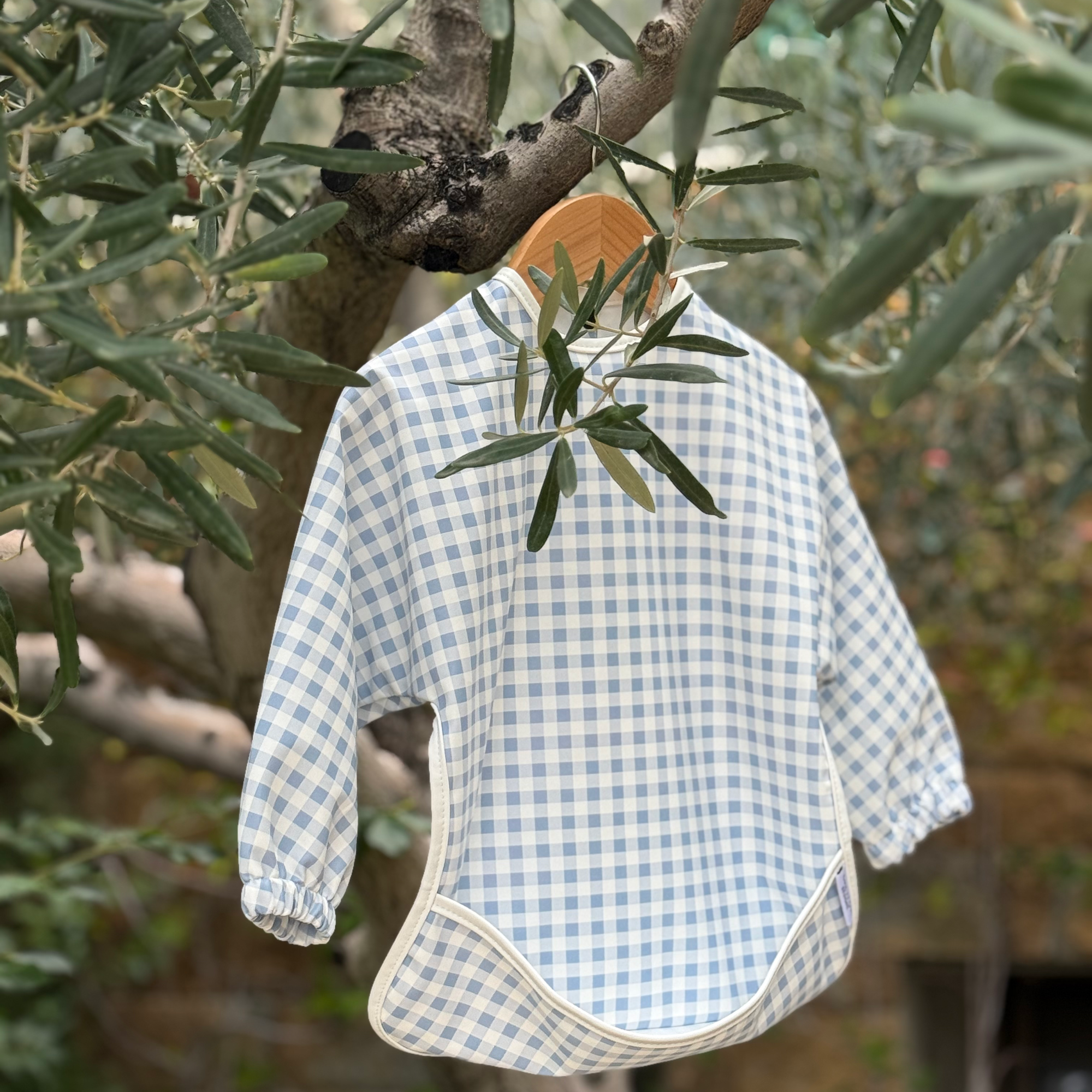 Bluebell Gingham - Long Sleeved Bib