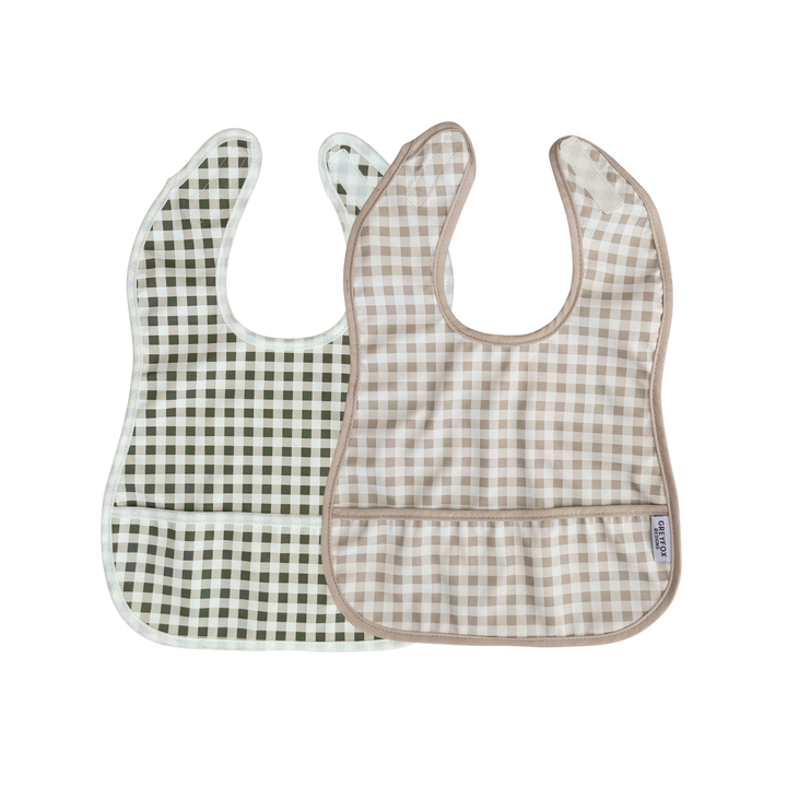Mini Bib Bundle - Thyme Gingham Gingham/Taupe Gingham