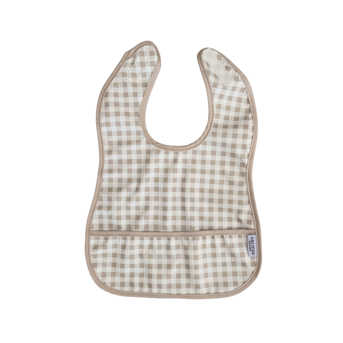 Taupe Gingham - Mini Bib