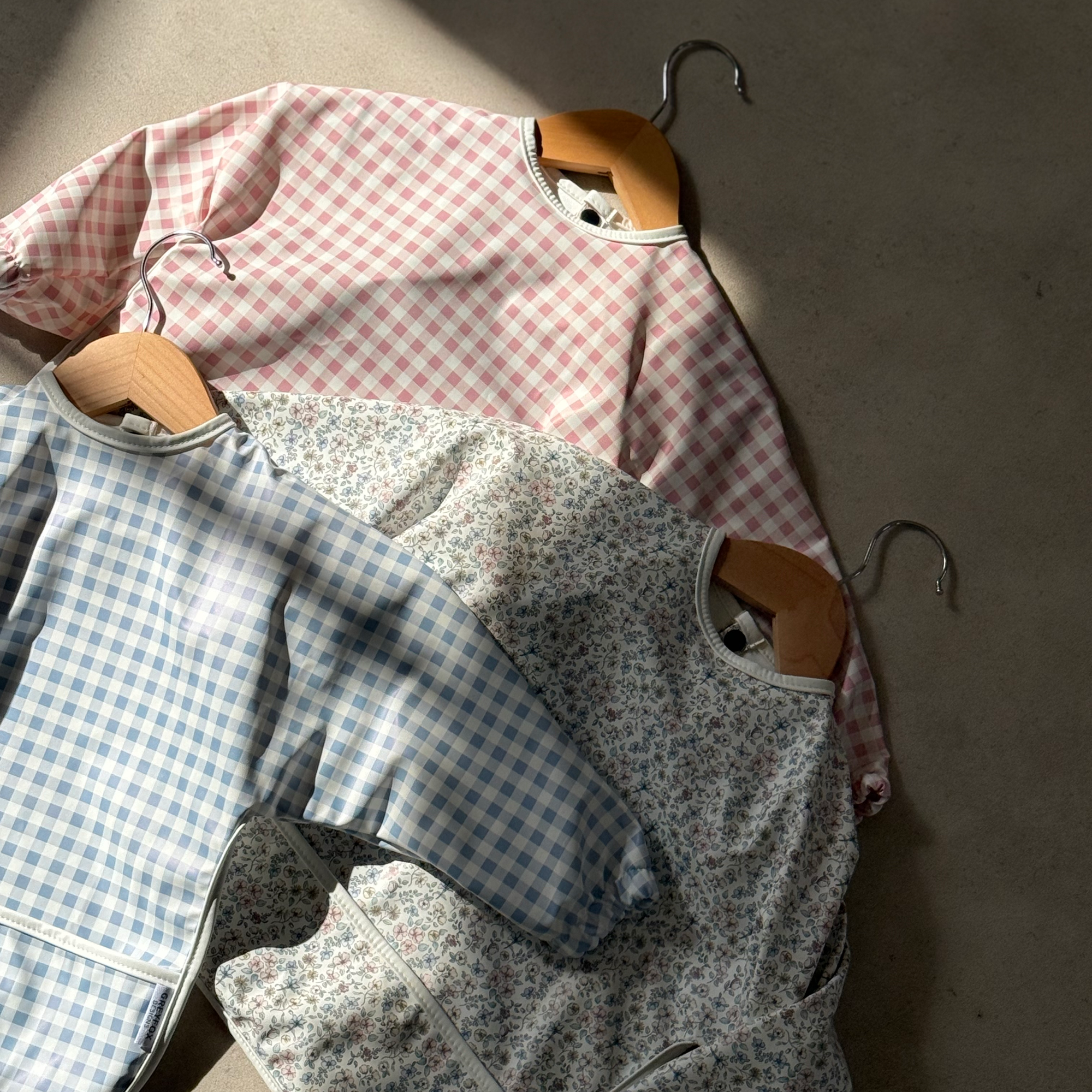 Bluebell Gingham - Long Sleeved Bib