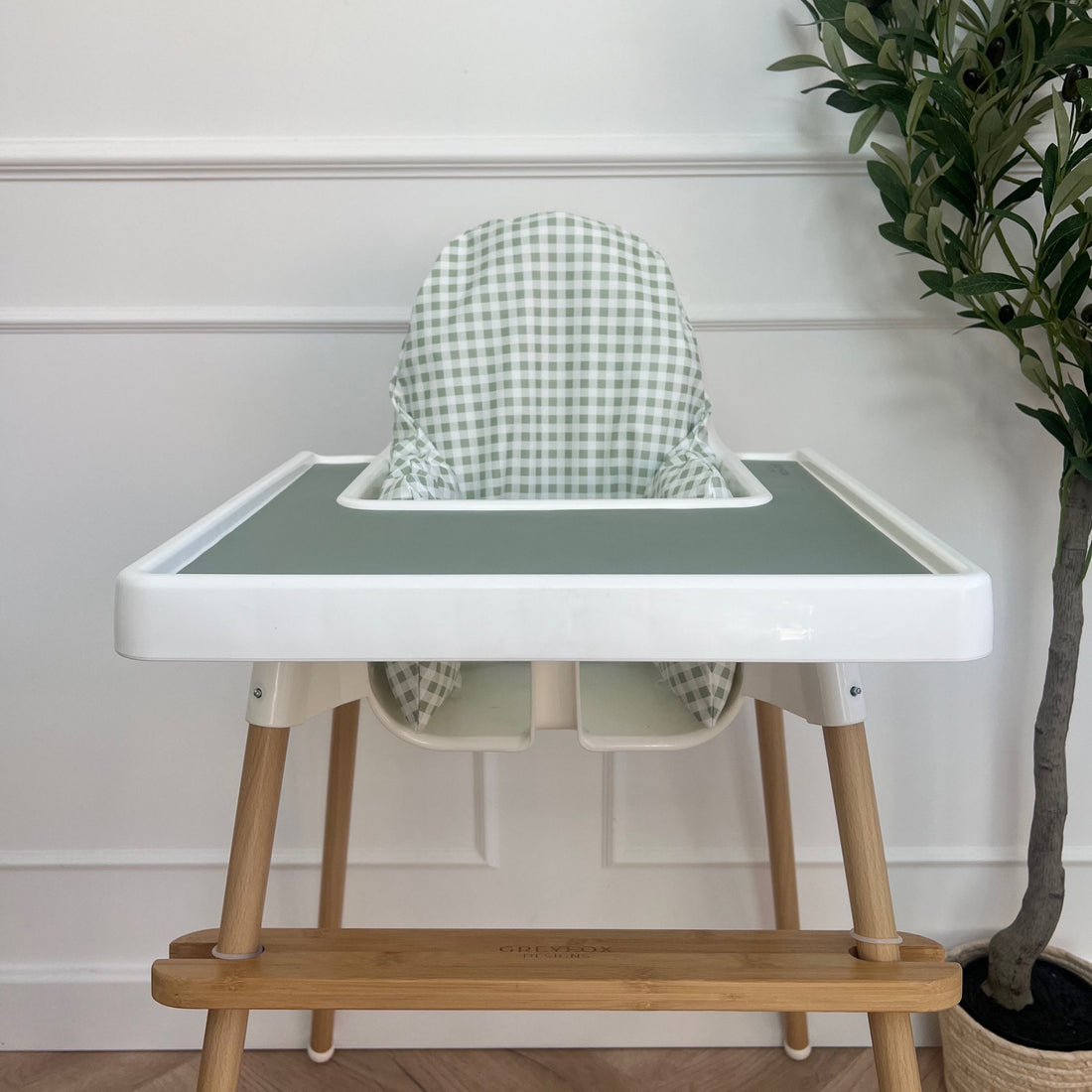Sage Gingham Cushion Cover
