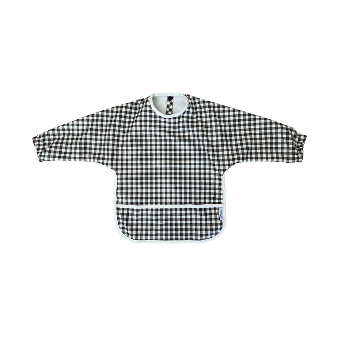 Monochrome Gingham - Long Sleeved Bib