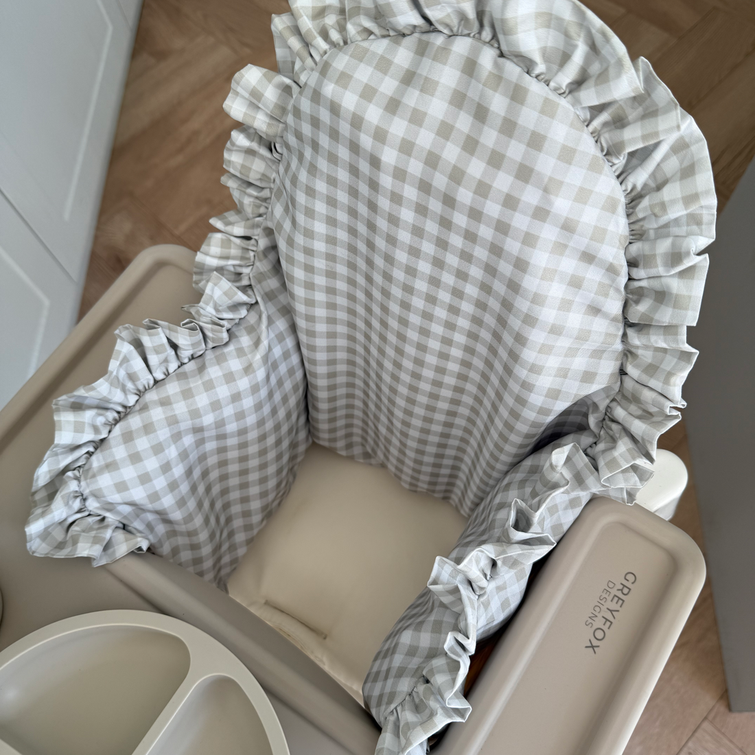 Oyster Gingham Cushion Cover